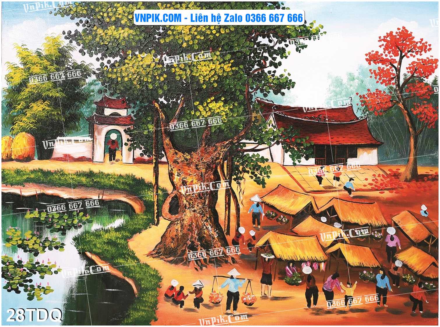 File Vector Tranh làng quê Việt nam mã file 28TDQ