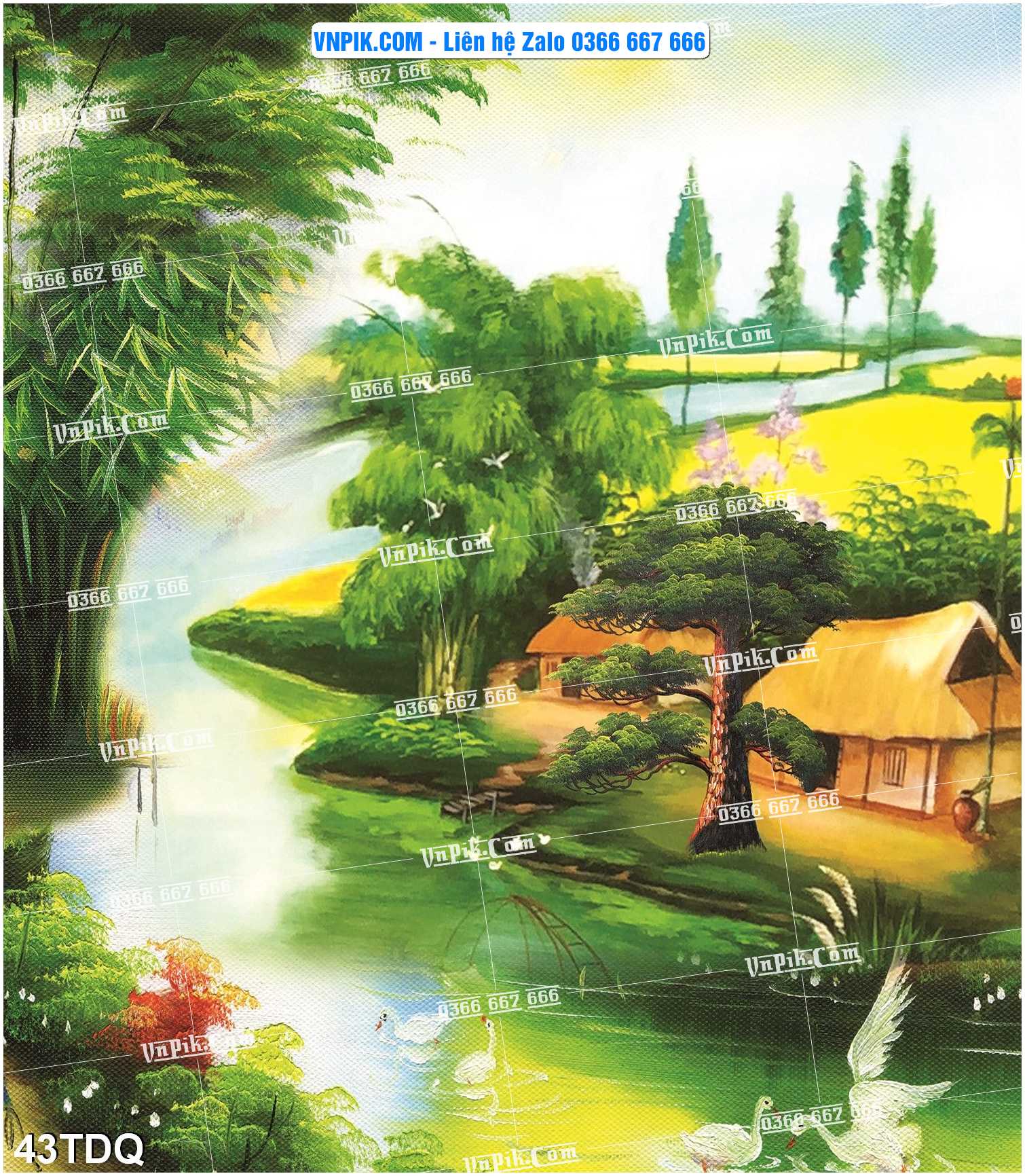 File Vector Tranh làng quê Việt nam mã file 43TDQ