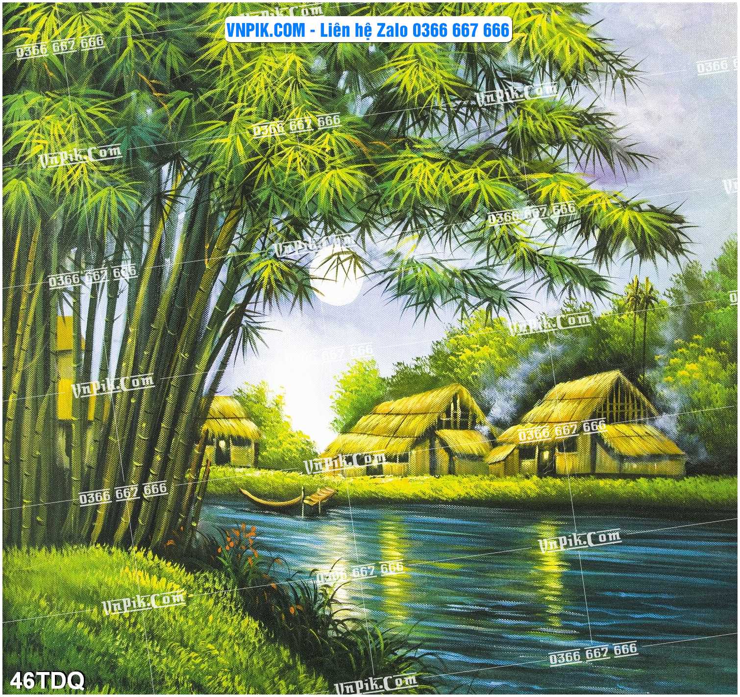 File Vector Tranh làng quê Việt nam mã file 46TDQ