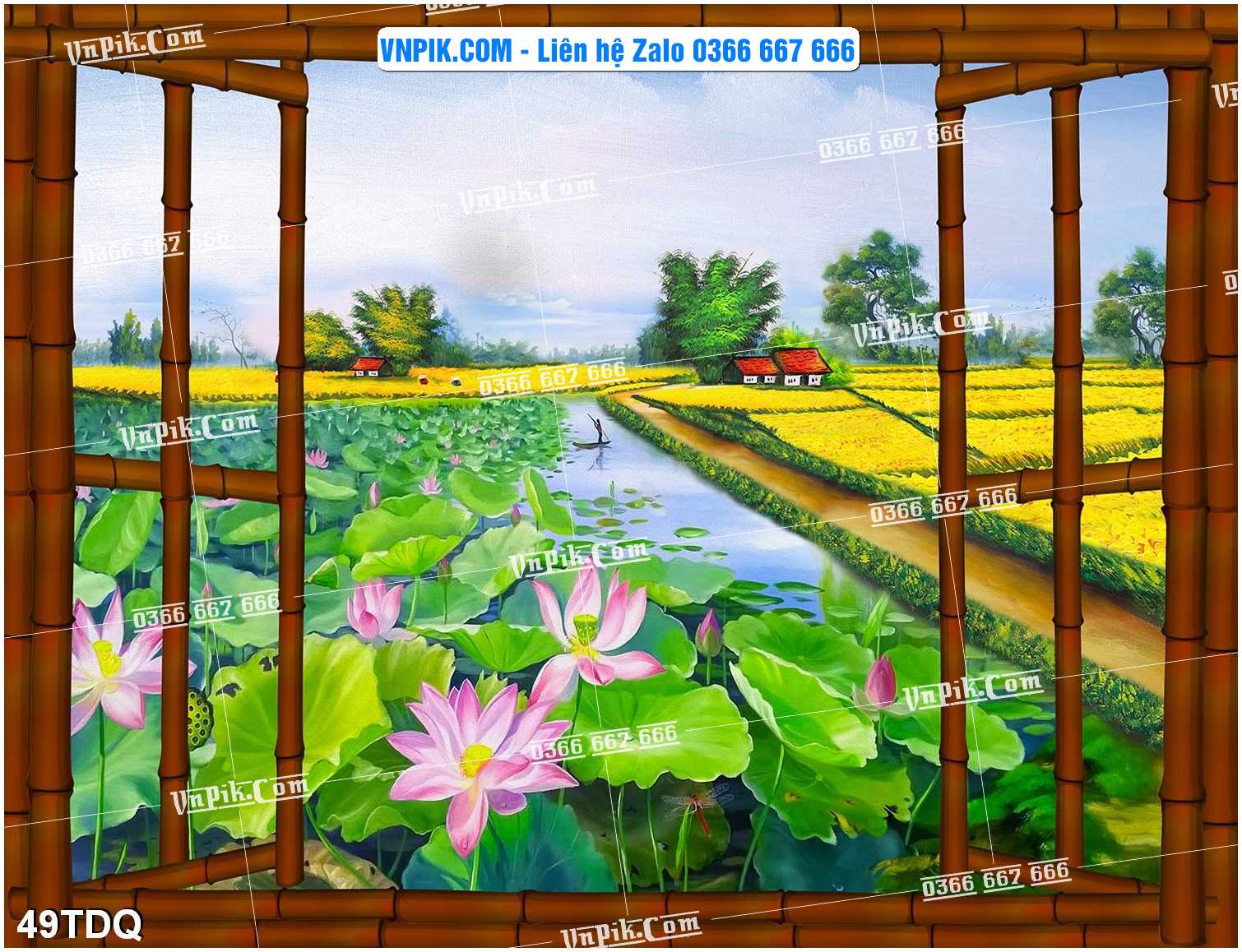 File Vector Tranh làng quê Việt nam mã file 49TDQ