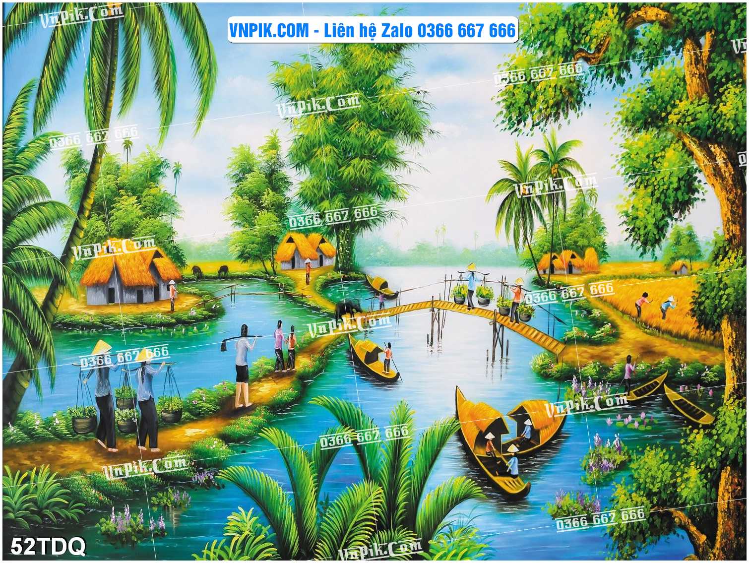 File Vector Tranh làng quê Việt nam mã file 52TDQ