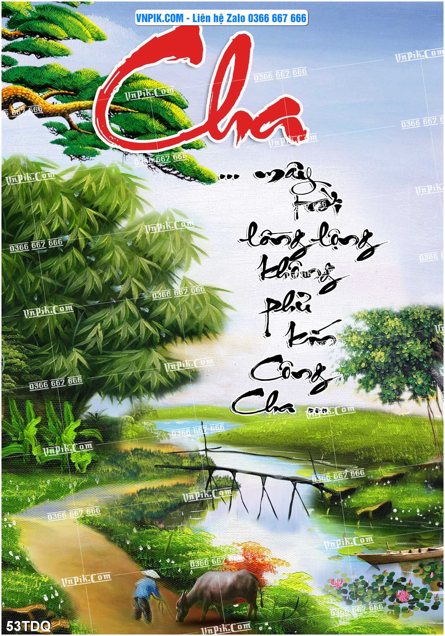 File Vector Tranh làng quê Việt nam mã file 53TDQ