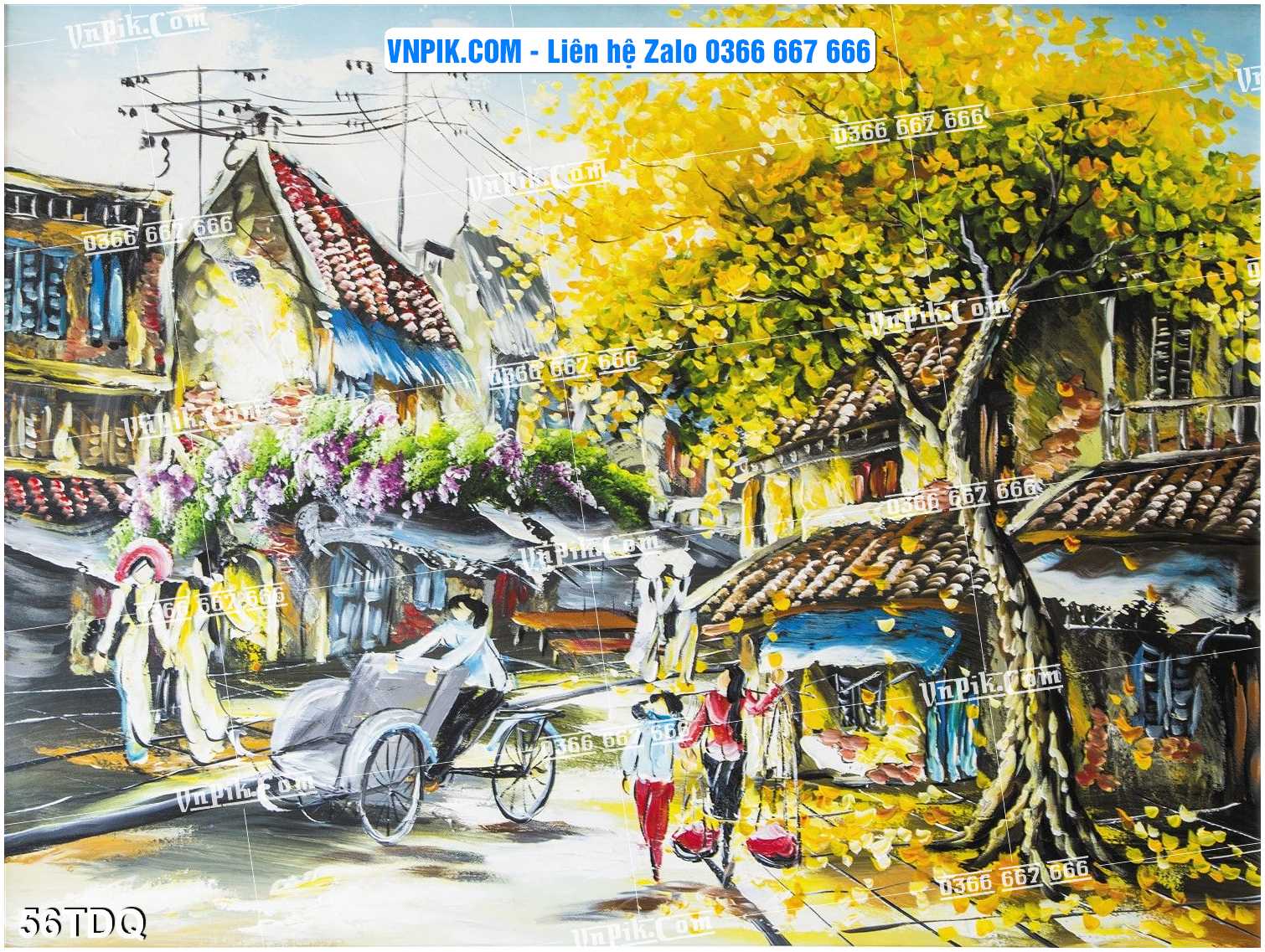 File Vector Tranh làng quê Việt nam mã file 56TDQ