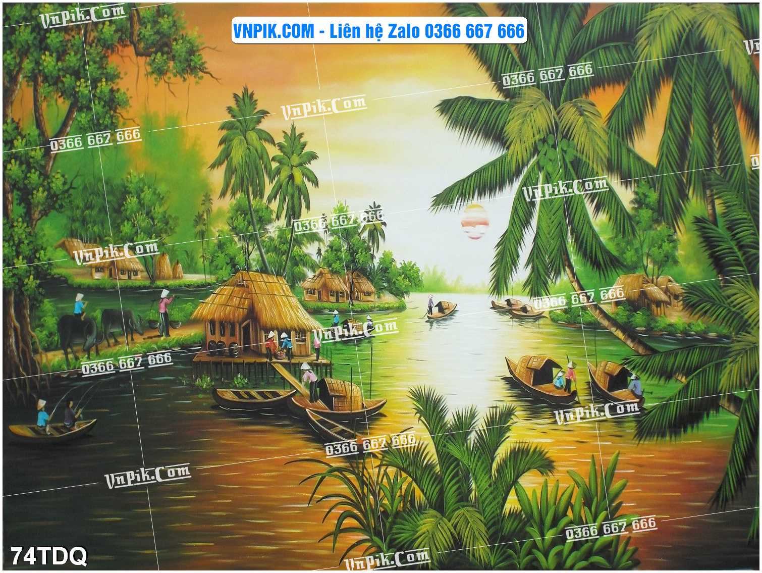 File Vector Tranh làng quê Việt nam mã file 74TDQ