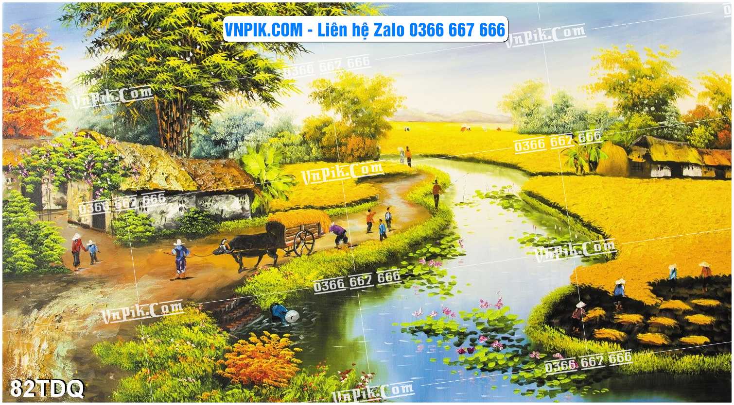 File Vector Tranh làng quê Việt nam mã file 82TDQ