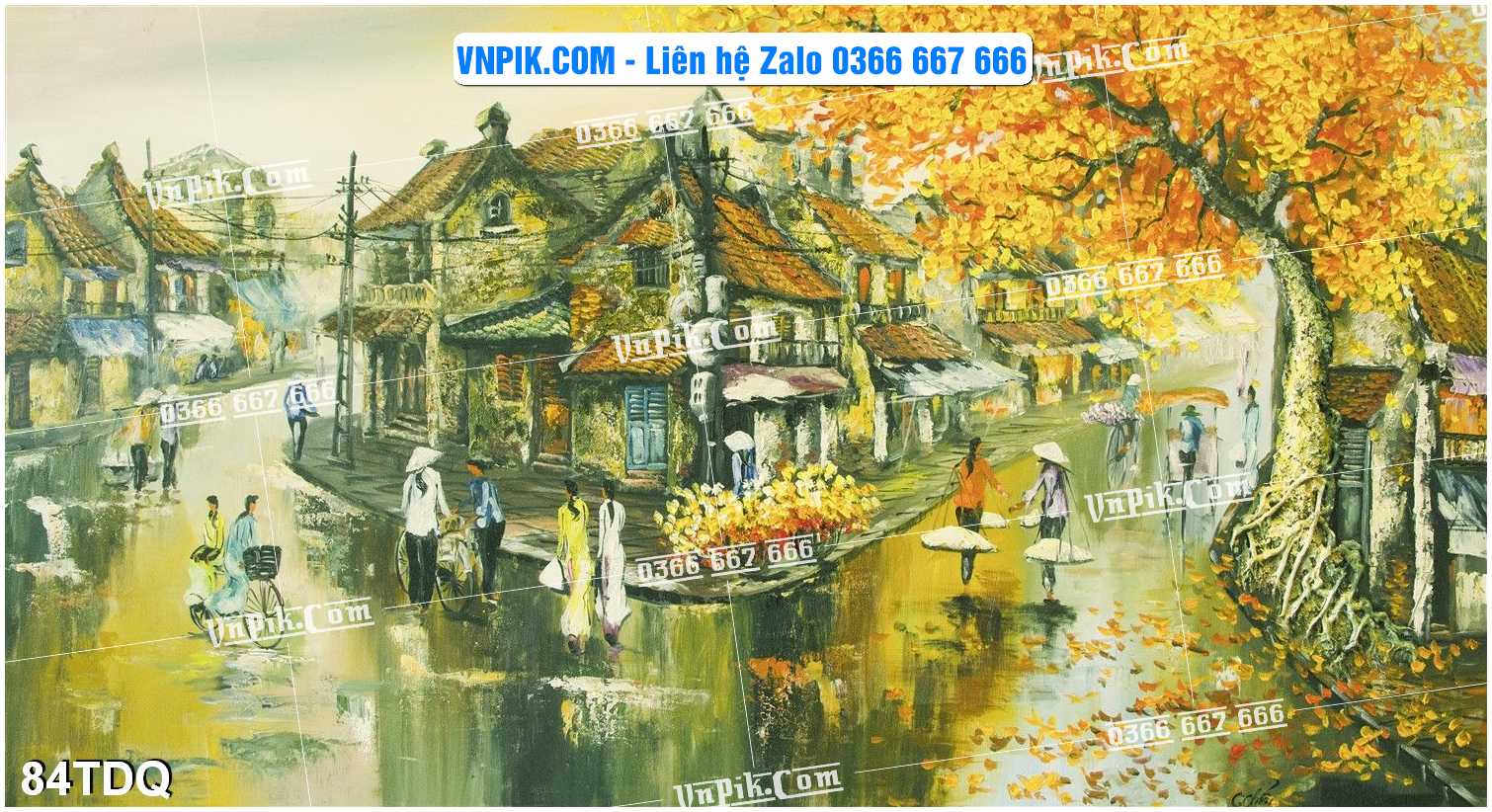 File Vector Tranh làng quê Việt nam mã file 84TDQ