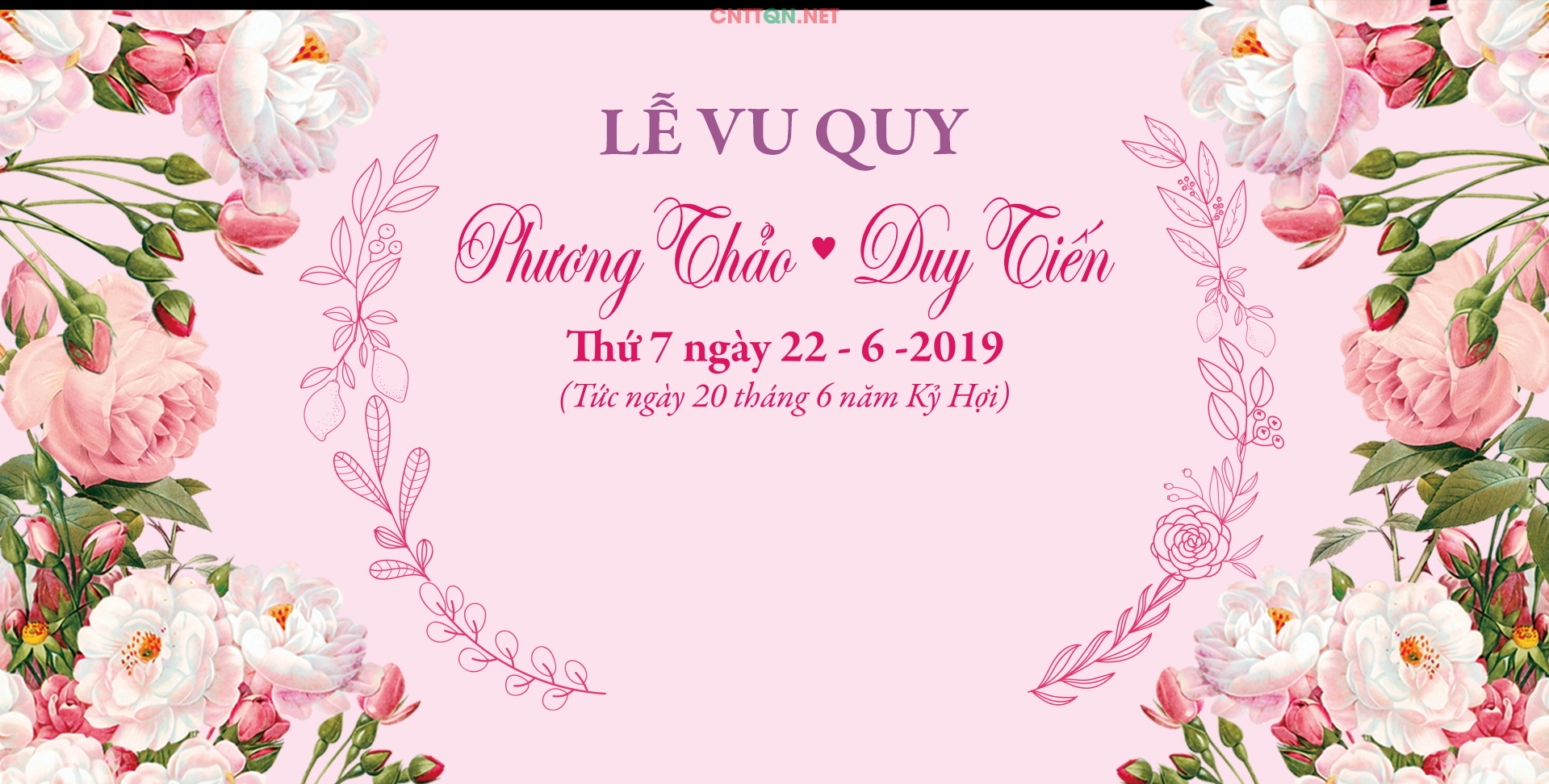 Mẫu market khung tên cưới lễ vu quy #4 file CDR