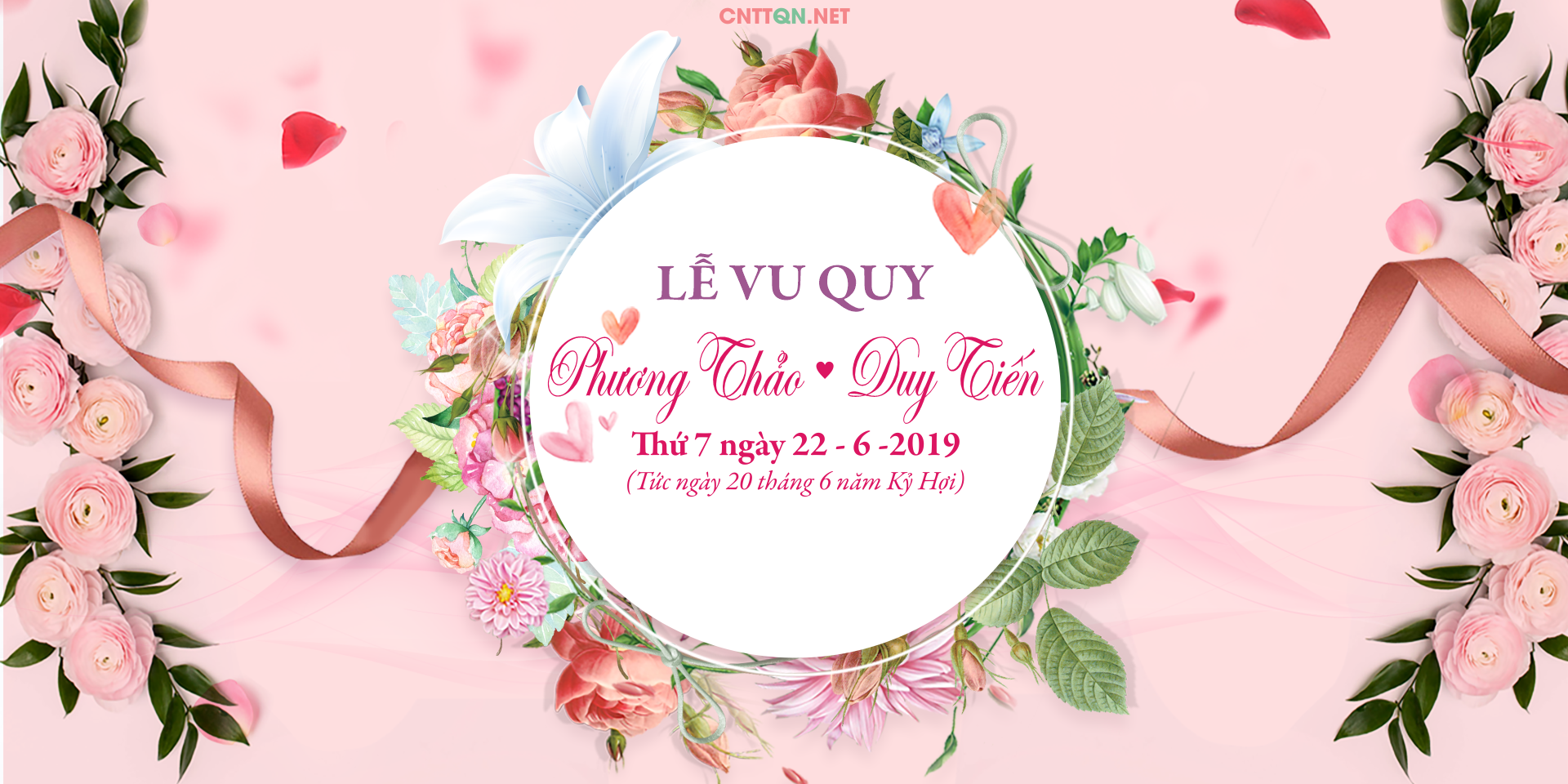 Mẫu market khung tên cưới lễ vu quy #7 file CDR