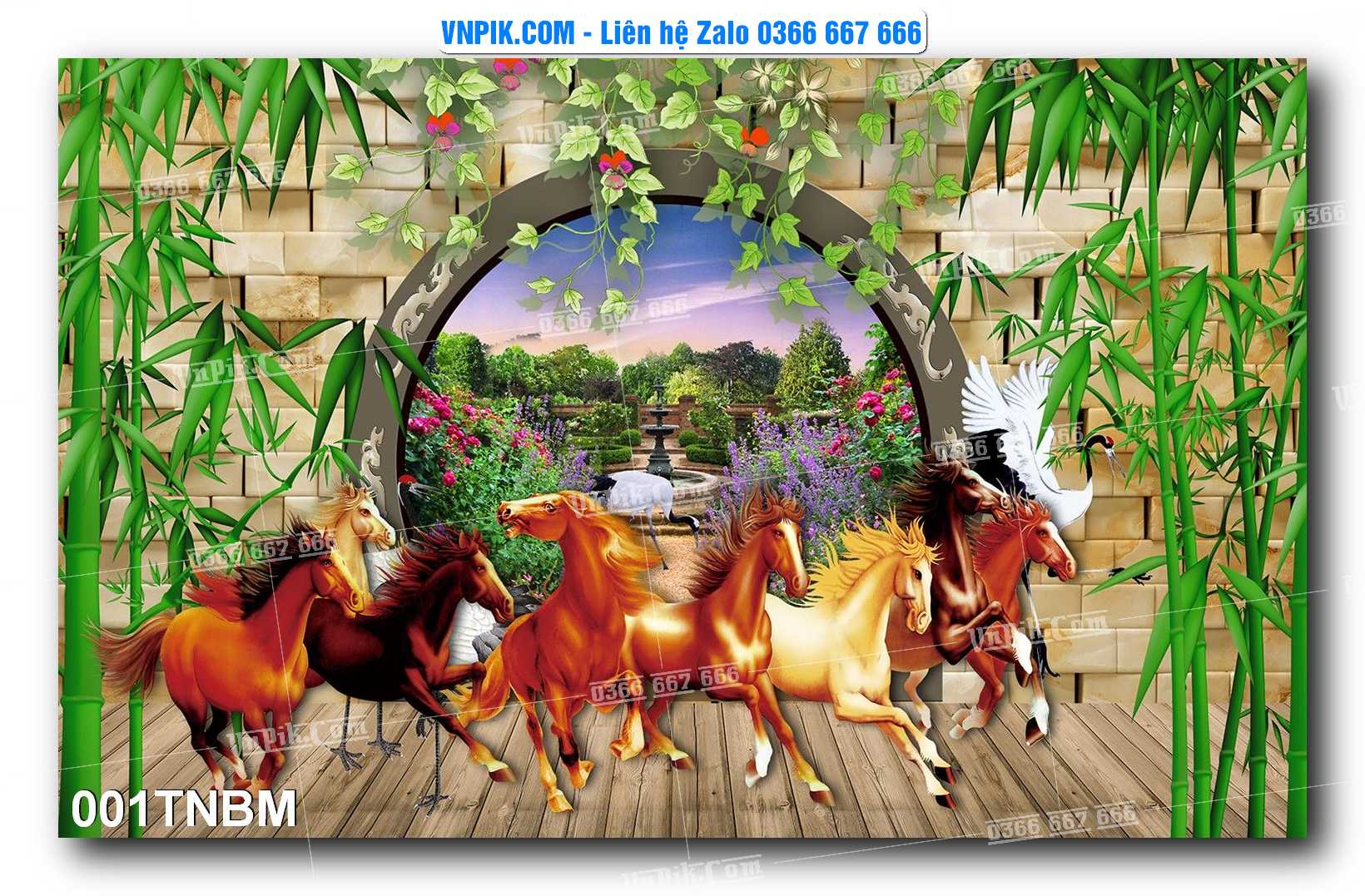 Tranh Ngựa Bát Mã – Mã Đáo Thành Công Mã File 001TNBM