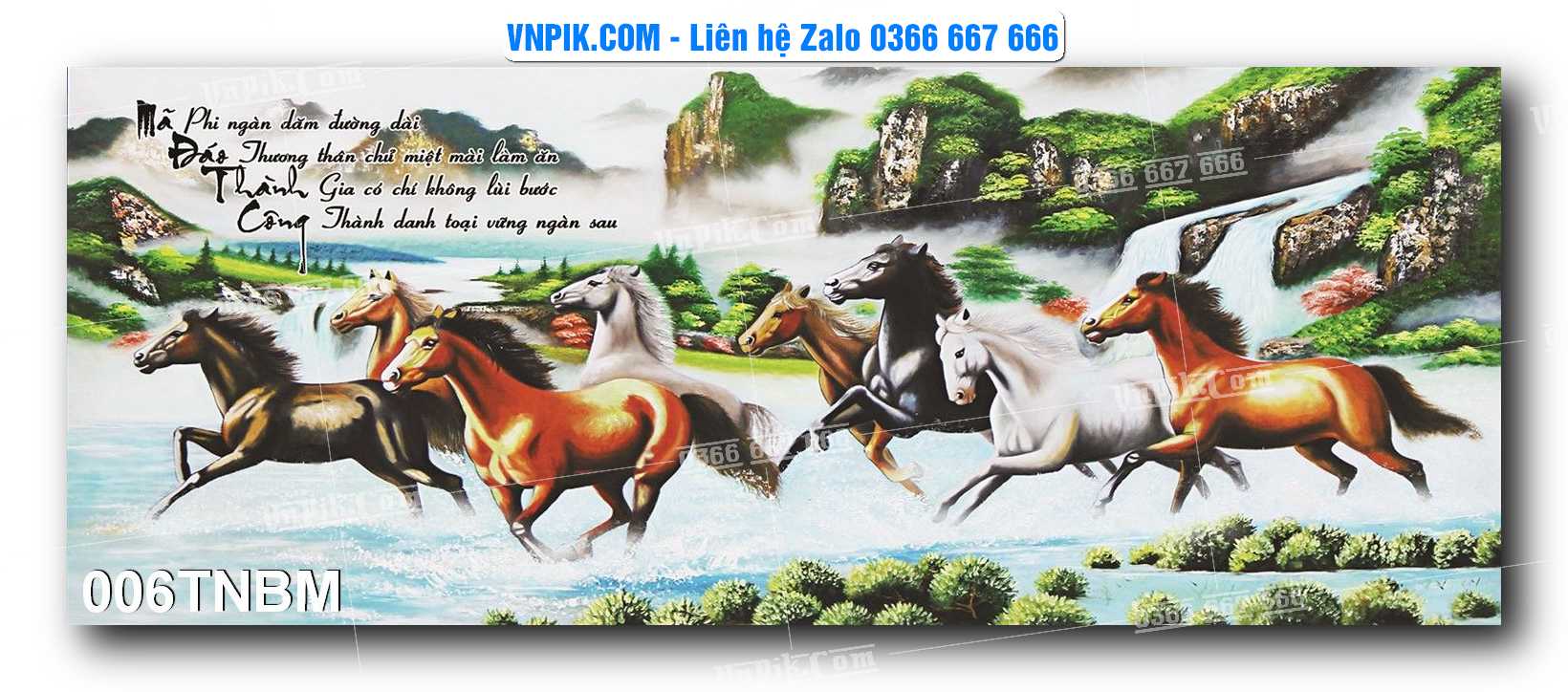 Tranh Ngựa Bát Mã – Mã Đáo Thành Công Mã File 006TNBM