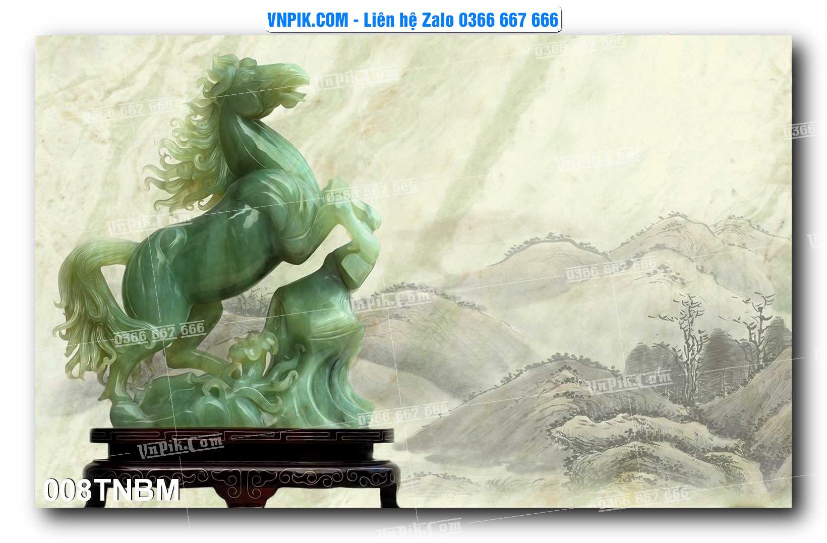 Tranh Ngựa Bát Mã – Mã Đáo Thành Công Mã File 008TNBM