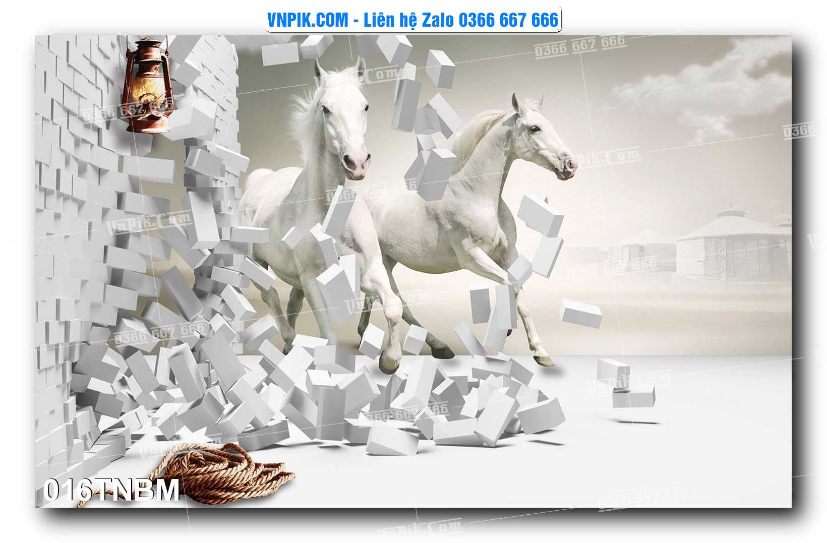 Tranh Ngựa Bát Mã – Mã Đáo Thành Công Mã File 016TNBM