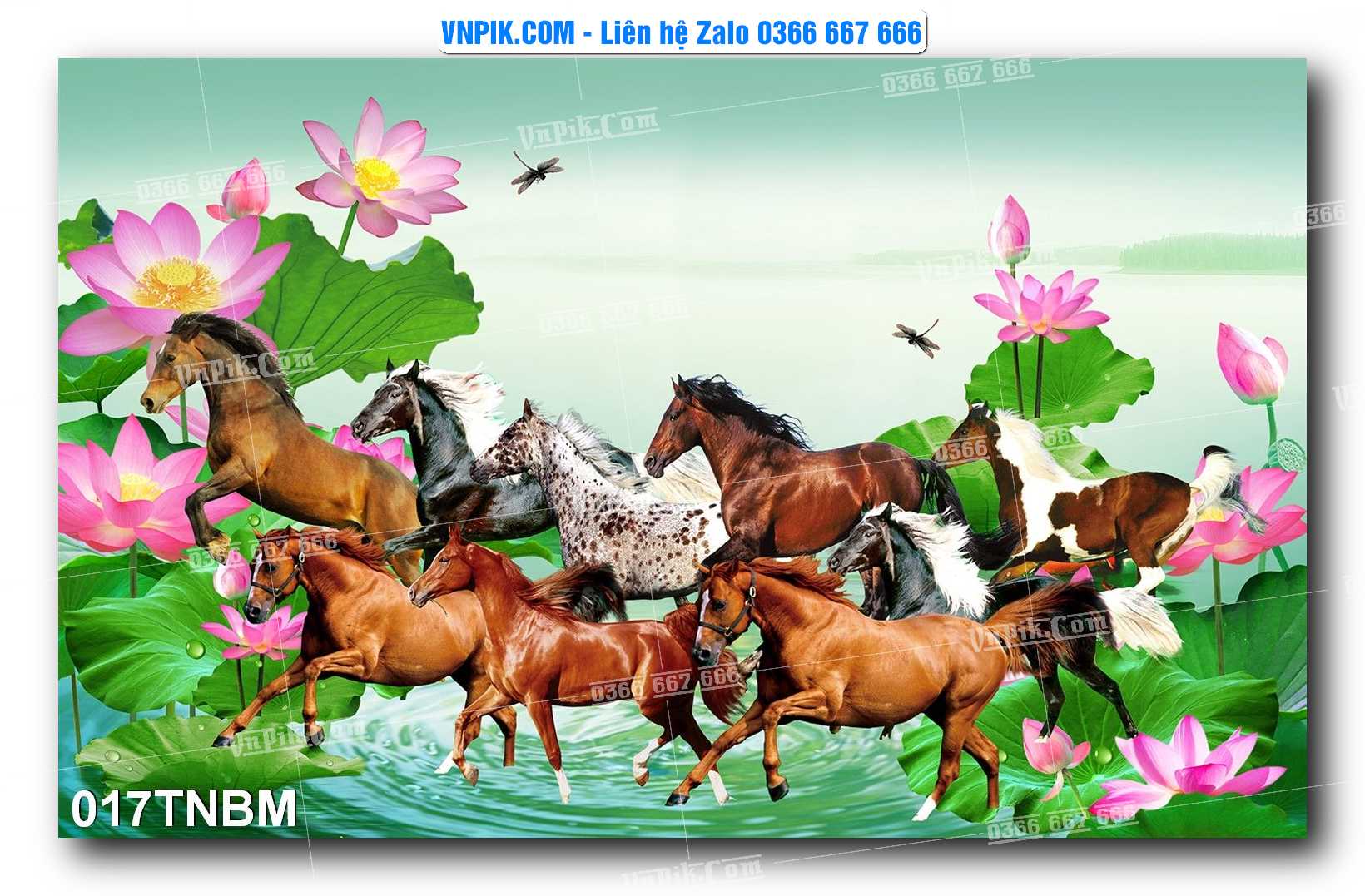 Tranh Ngựa Bát Mã – Mã Đáo Thành Công Mã File 017TNBM