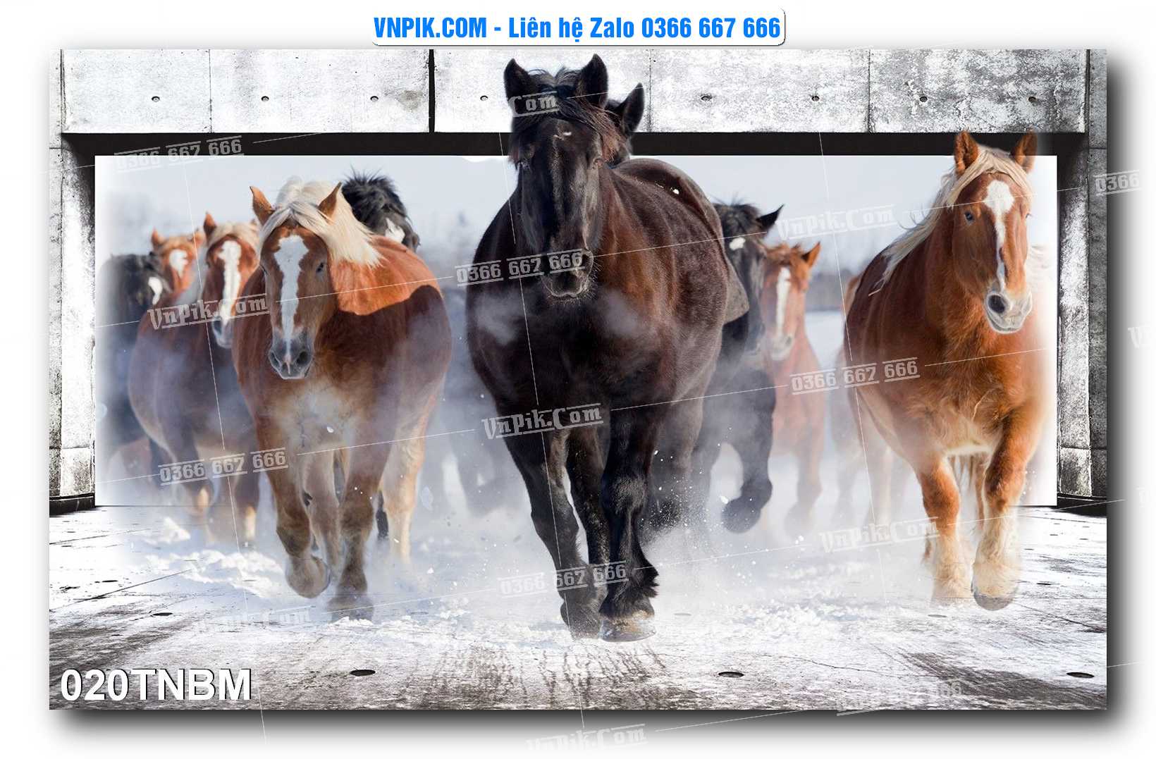 Tranh Ngựa Bát Mã – Mã Đáo Thành Công Mã File 020TNBM