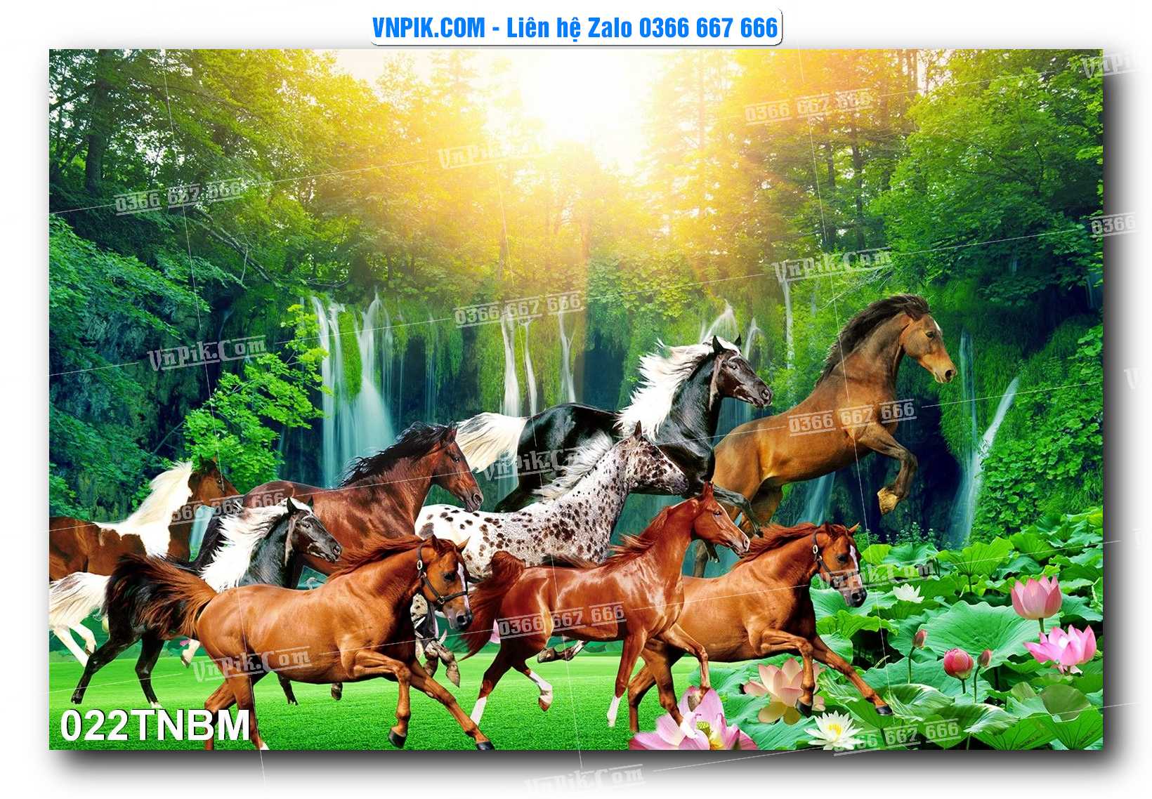 Tranh Ngựa Bát Mã – Mã Đáo Thành Công Mã File 022TNBM