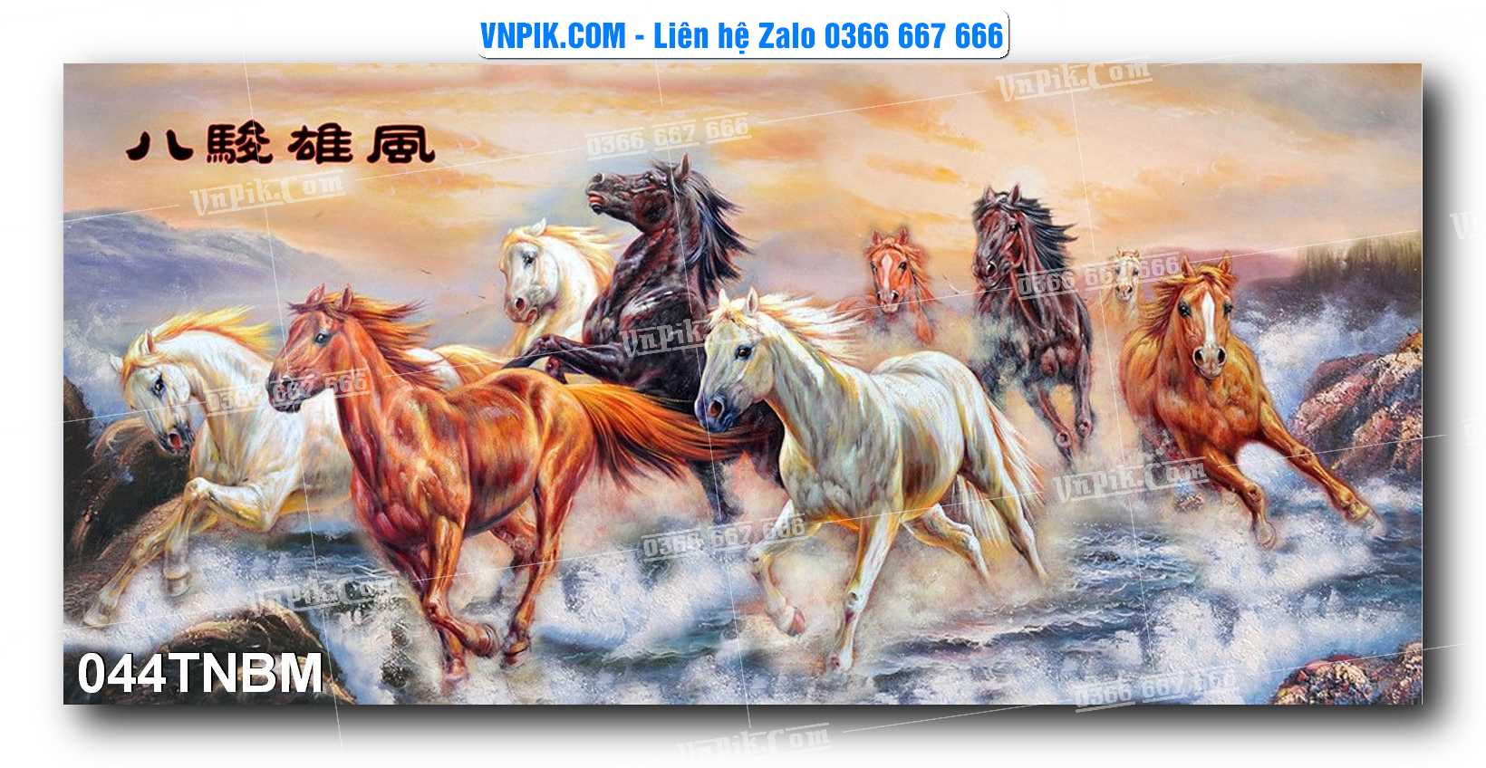 Tranh Ngựa Bát Mã – Mã Đáo Thành Công Mã File 044TNBM