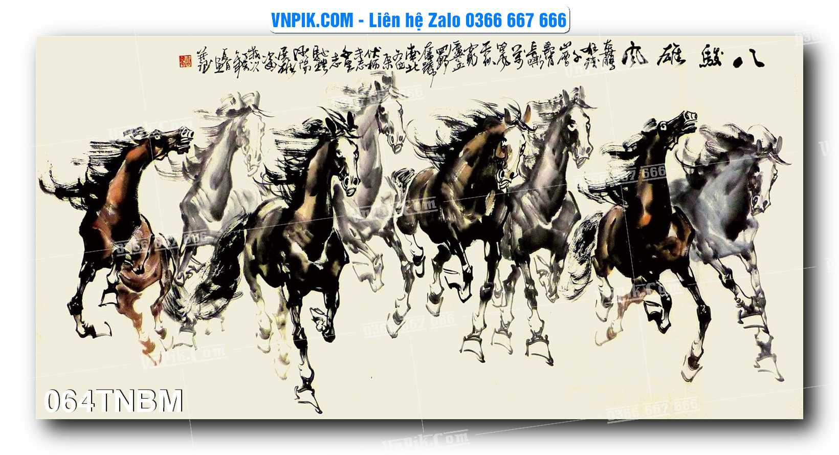 Tranh Ngựa Bát Mã – Mã Đáo Thành Công Mã File 064TNBM