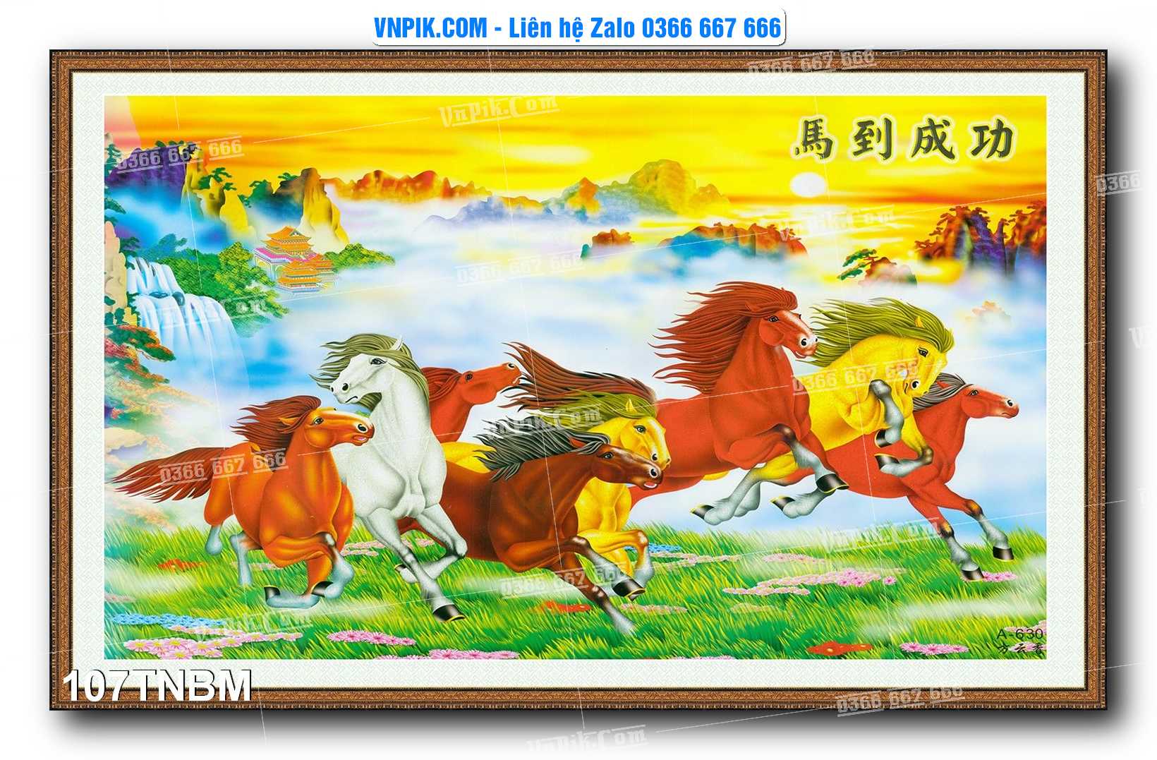 Tranh Ngựa Bát Mã – Mã Đáo Thành Công Mã File 107TNBM