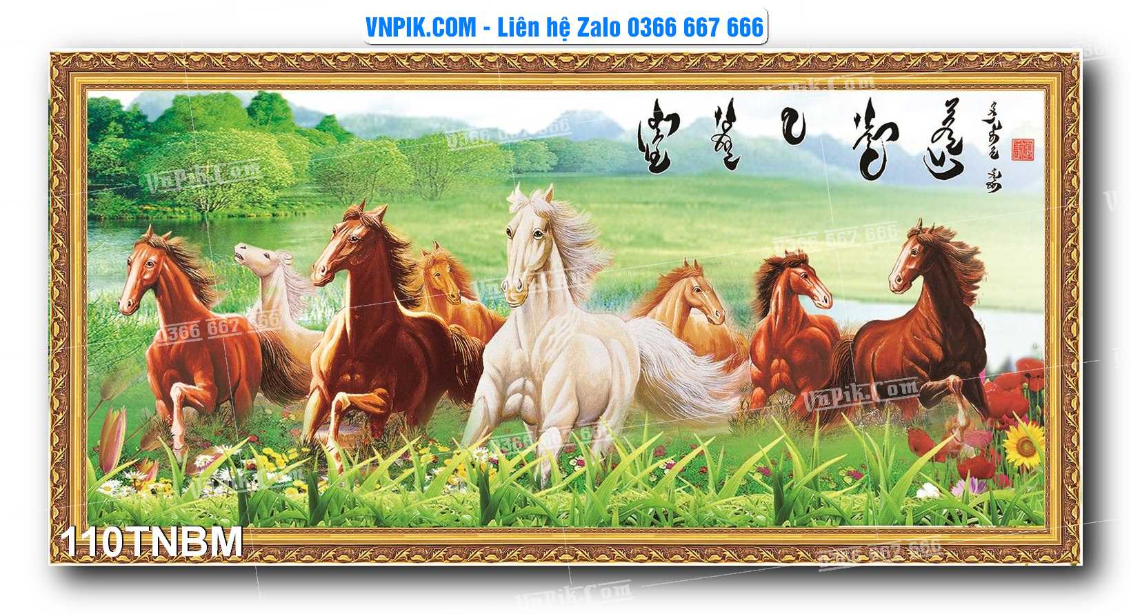 Tranh Ngựa Bát Mã – Mã Đáo Thành Công Mã File 110TNBM