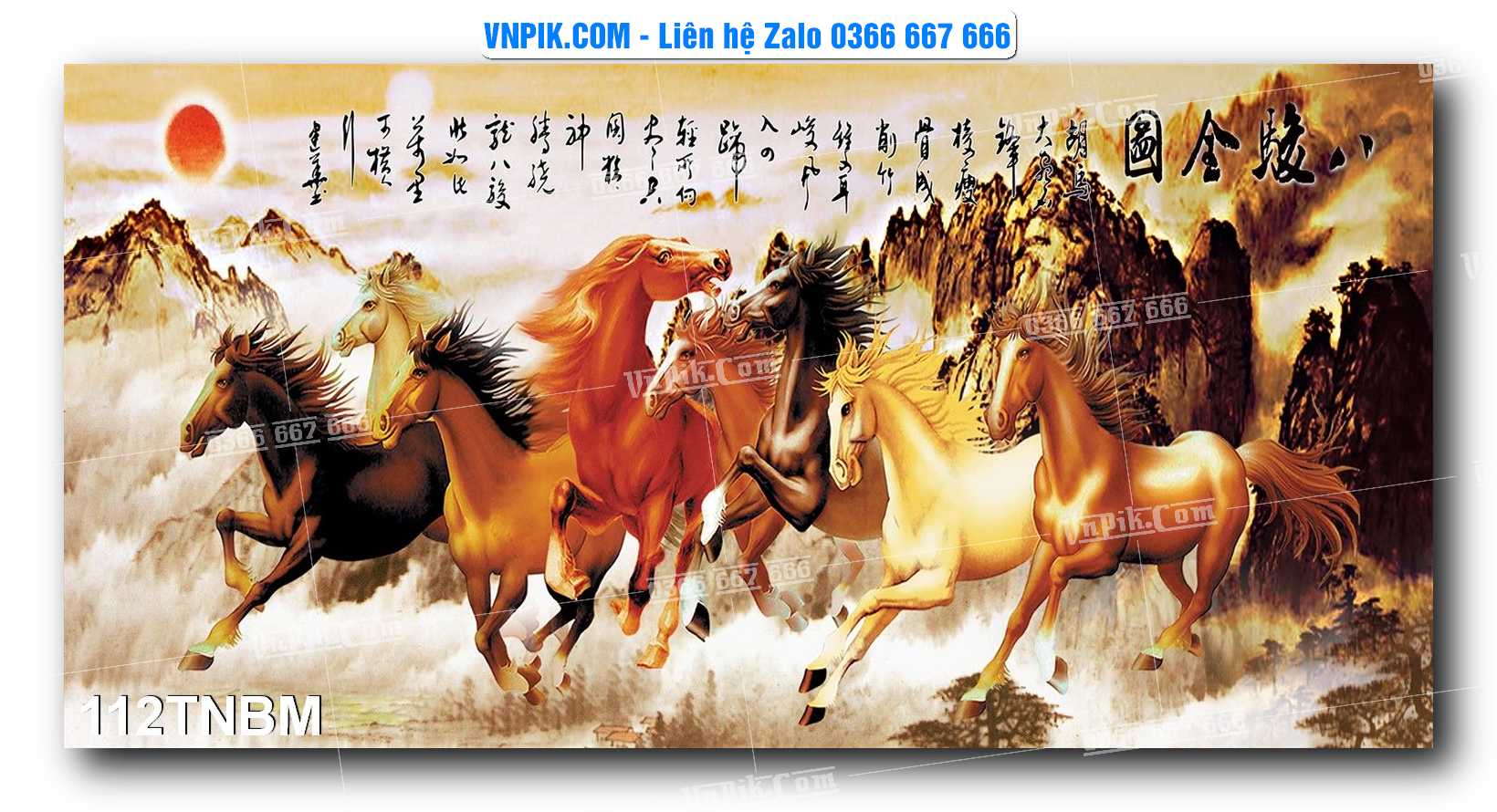 Tranh Ngựa Bát Mã – Mã Đáo Thành Công Mã File 112TNBM