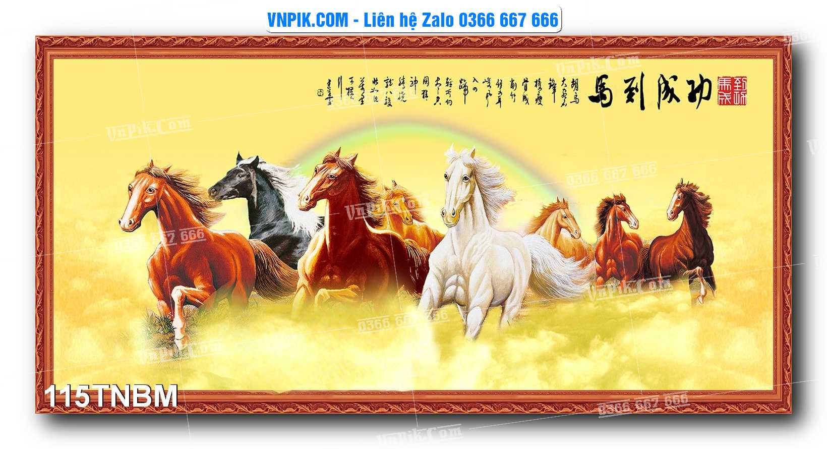 Tranh Ngựa Bát Mã – Mã Đáo Thành Công Mã File 115TNBM