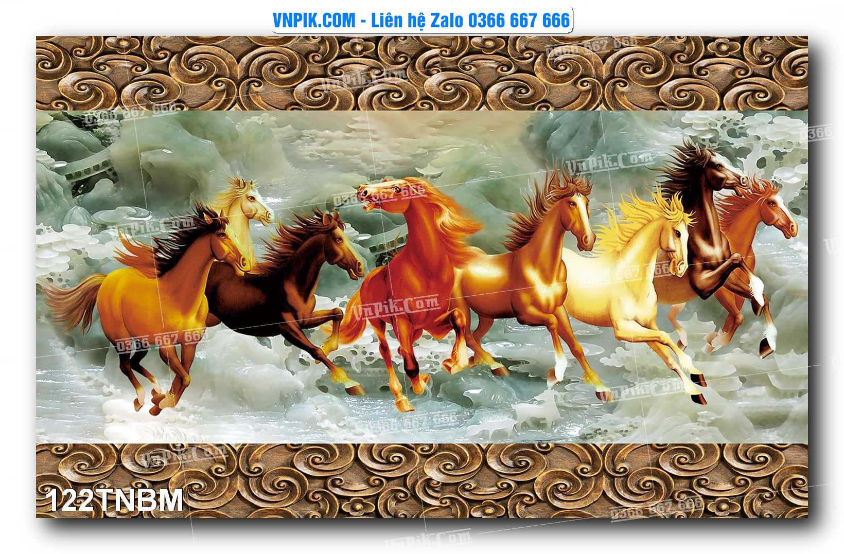 Tranh Ngựa Bát Mã – Mã Đáo Thành Công Mã File 122TNBM