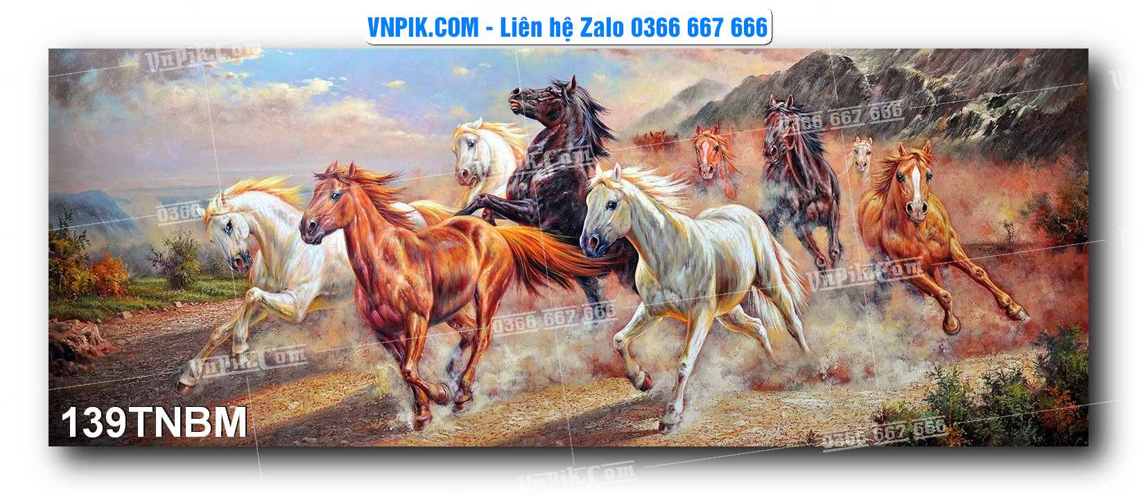 Tranh Ngựa Bát Mã – Mã Đáo Thành Công Mã File 139TNBM