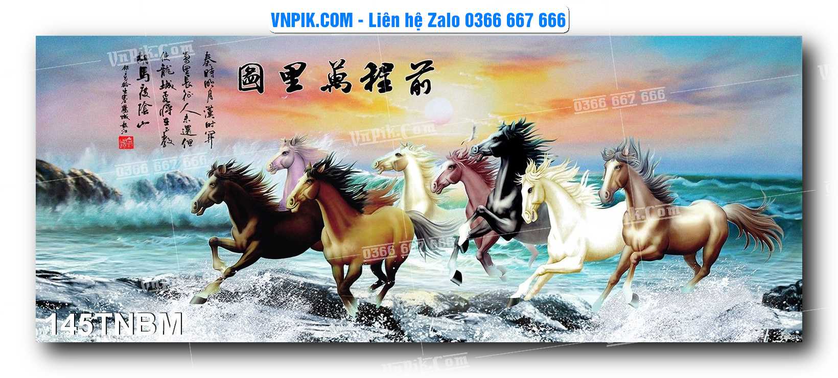 Tranh Ngựa Bát Mã – Mã Đáo Thành Công Mã File 145TNBM