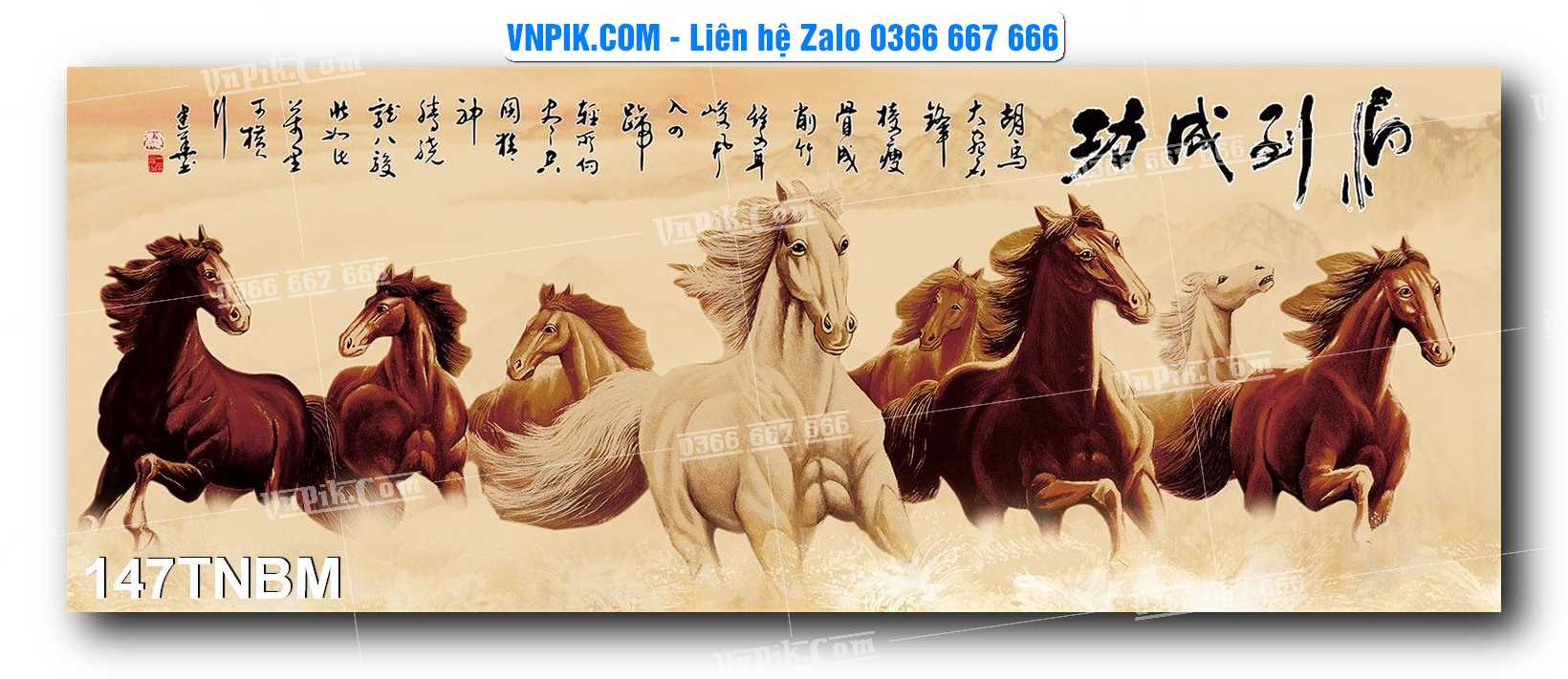 Tranh Ngựa Bát Mã – Mã Đáo Thành Công Mã File 147TNBM