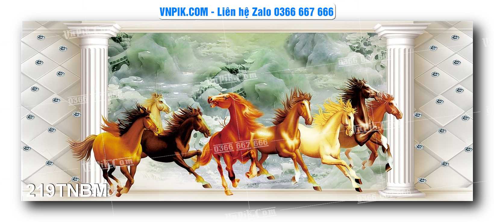Tranh Ngựa Bát Mã – Mã Đáo Thành Công Mã File 219TNBM