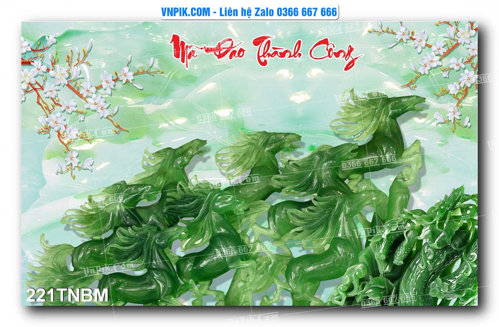 Tranh Ngựa Bát Mã – Mã Đáo Thành Công Mã File 221TNBM