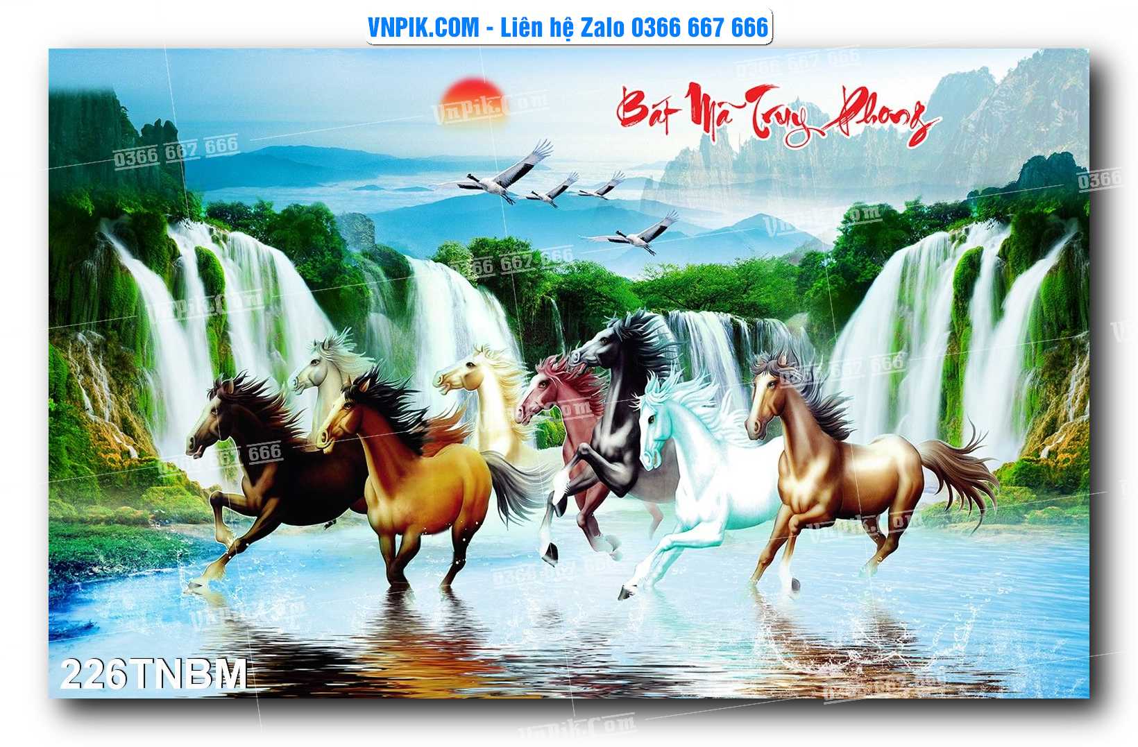 Tranh Ngựa Bát Mã – Mã Đáo Thành Công Mã File 226TNBM