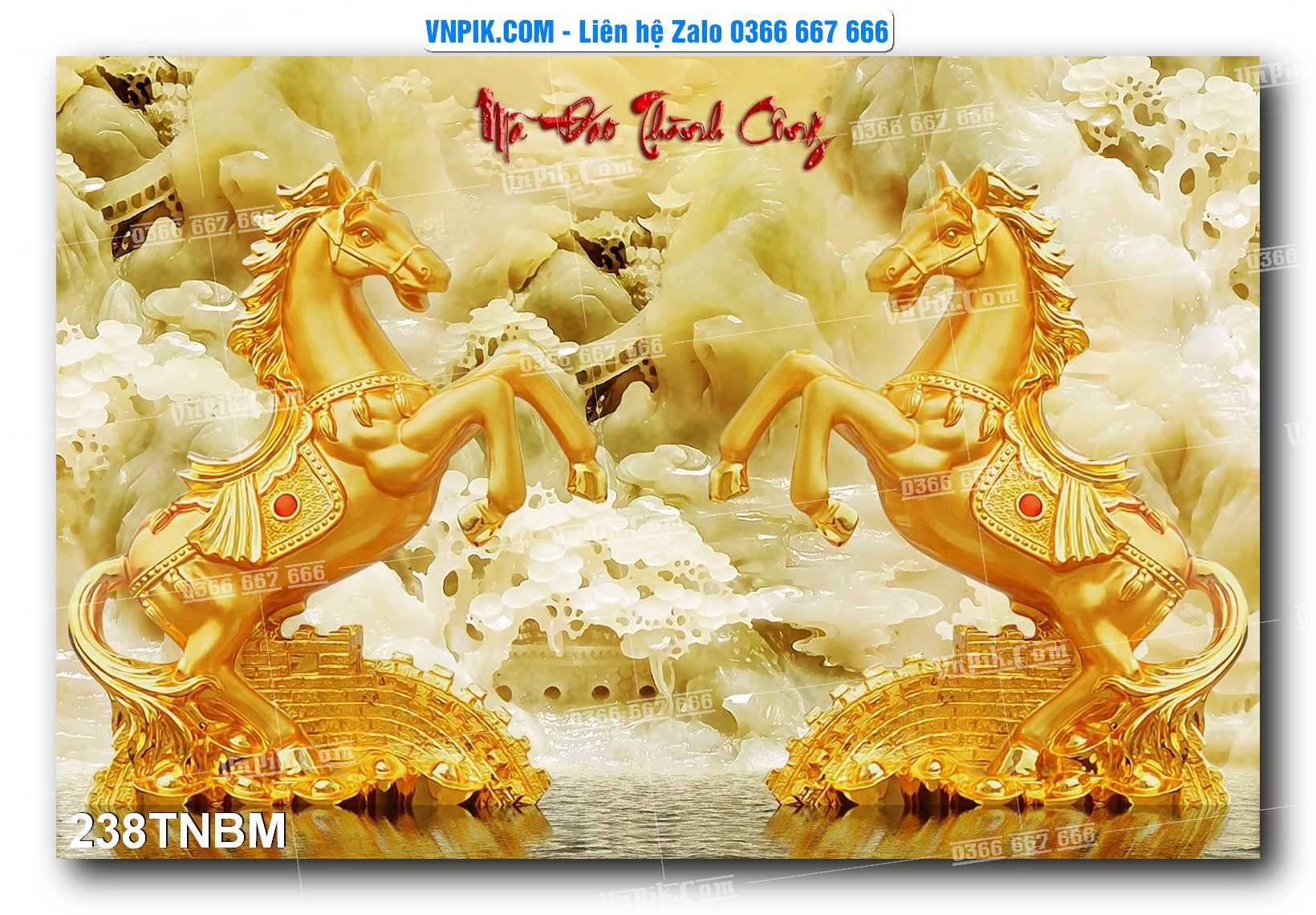 Tranh Ngựa Bát Mã – Mã Đáo Thành Công Mã File 238TNBM