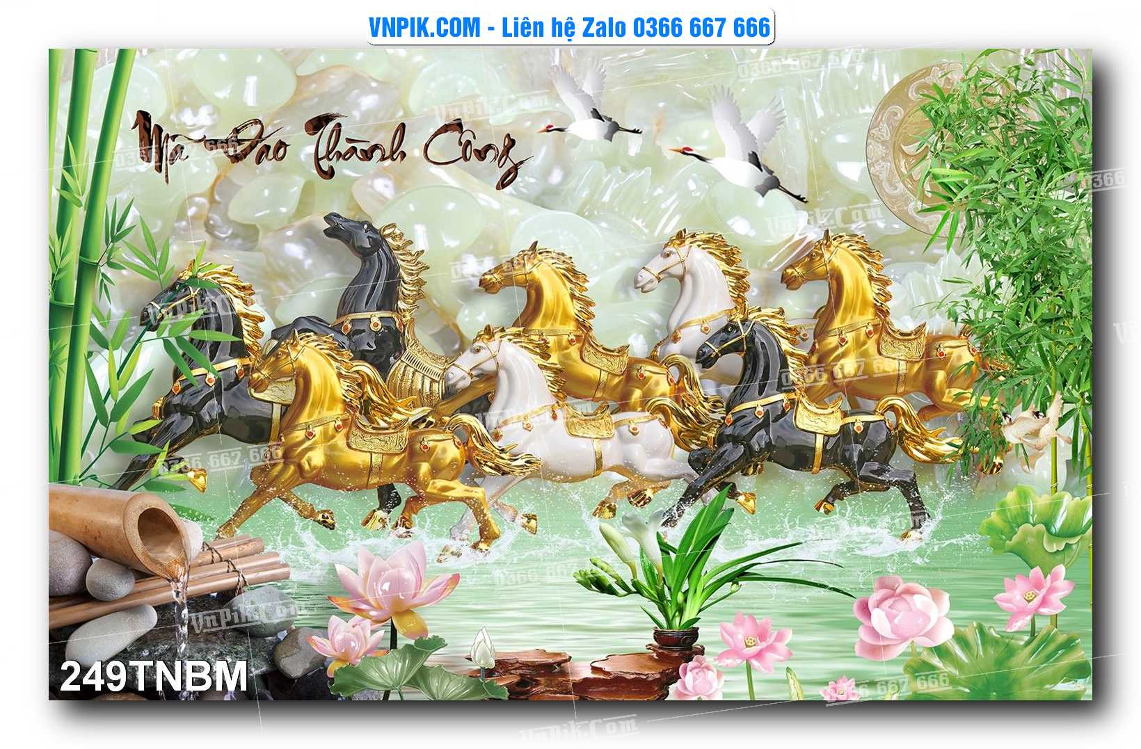 Tranh Ngựa Bát Mã – Mã Đáo Thành Công Mã File 249TNBM