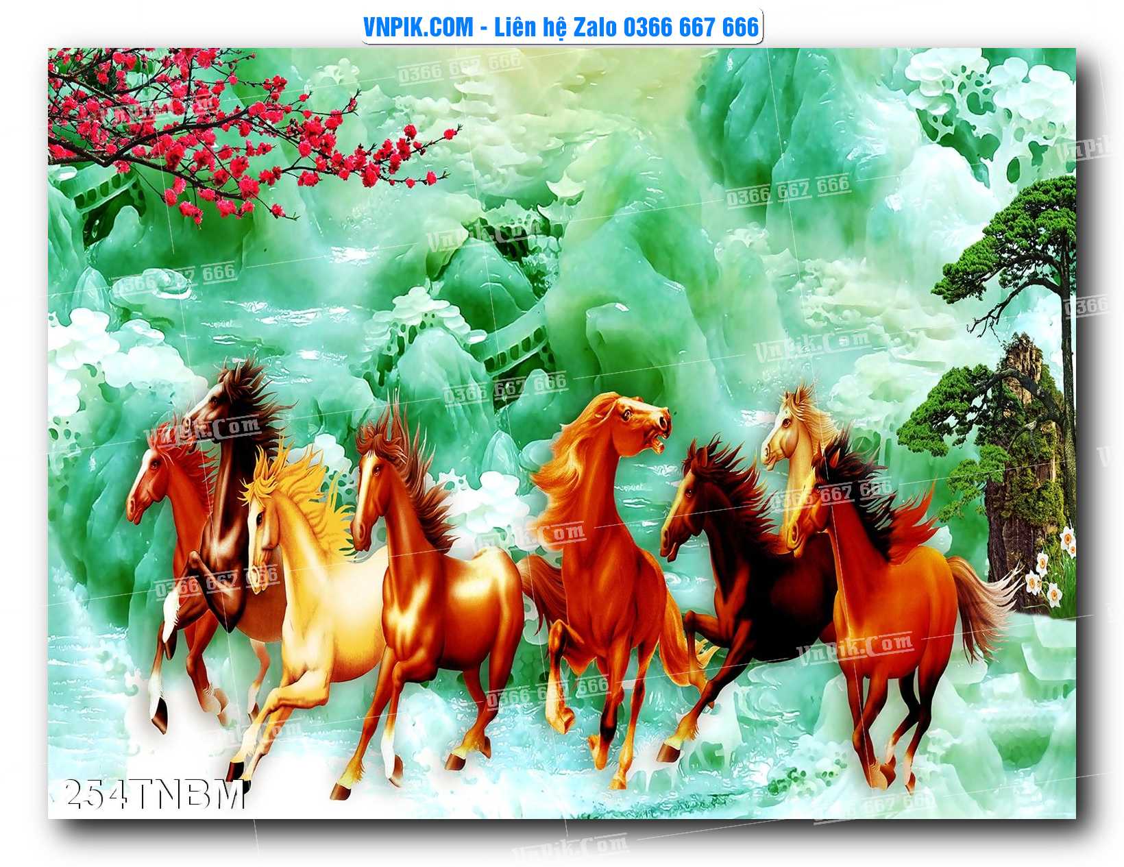 Tranh Ngựa Bát Mã – Mã Đáo Thành Công Mã File 254TNBM
