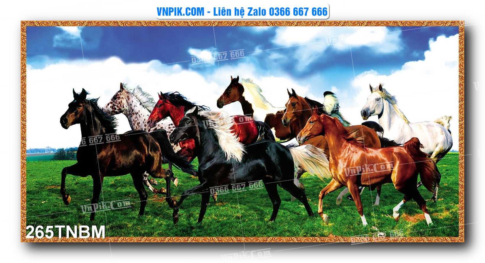Tranh Ngựa Bát Mã – Mã Đáo Thành Công Mã File 265TNBM