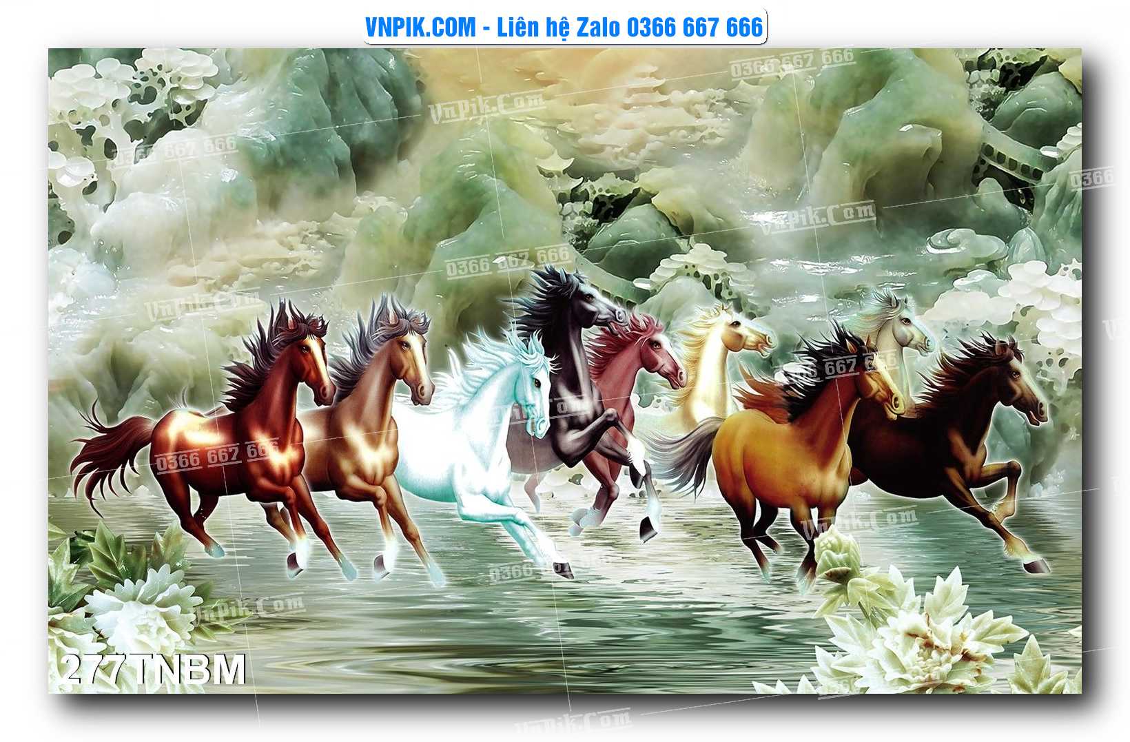 Tranh Ngựa Bát Mã – Mã Đáo Thành Công Mã File 277TNBM