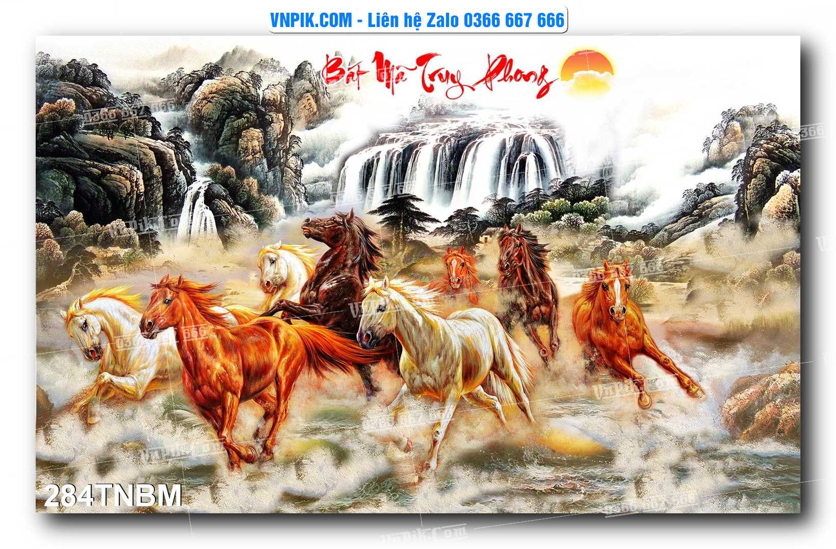 Tranh Ngựa Bát Mã – Mã Đáo Thành Công Mã File 284TNBM