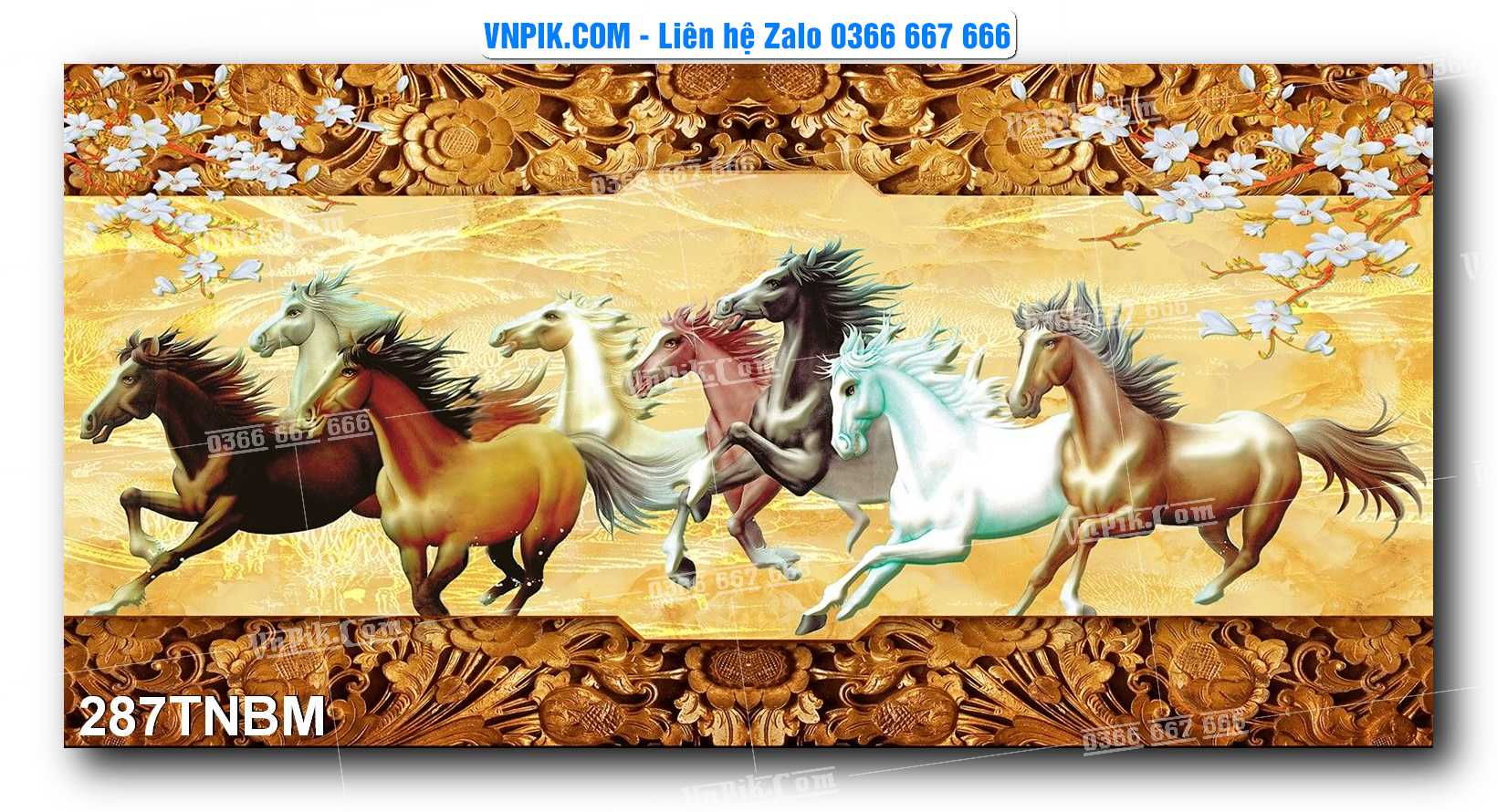 Tranh Ngựa Bát Mã – Mã Đáo Thành Công Mã File 287TNBM