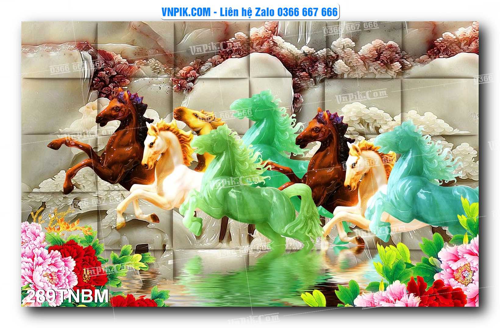Tranh Ngựa Bát Mã – Mã Đáo Thành Công Mã File 289TNBM