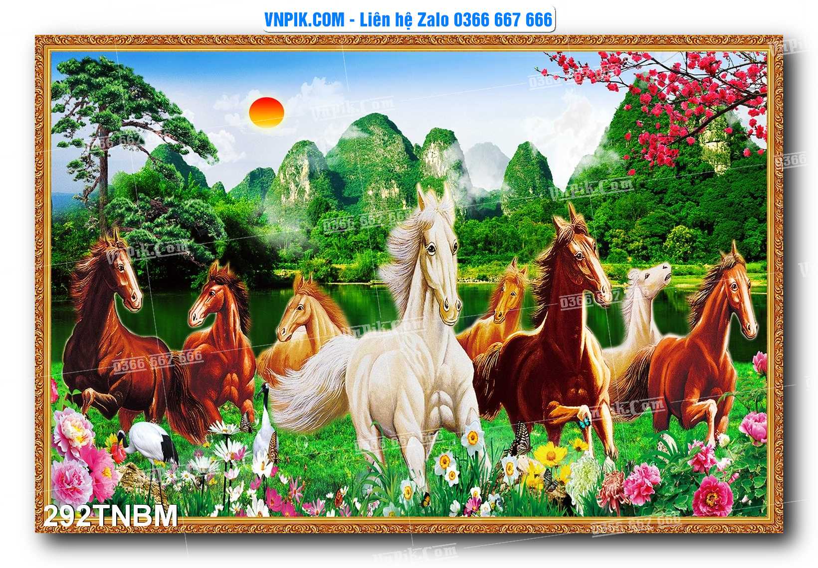 Tranh Ngựa Bát Mã – Mã Đáo Thành Công Mã File 292TNBM
