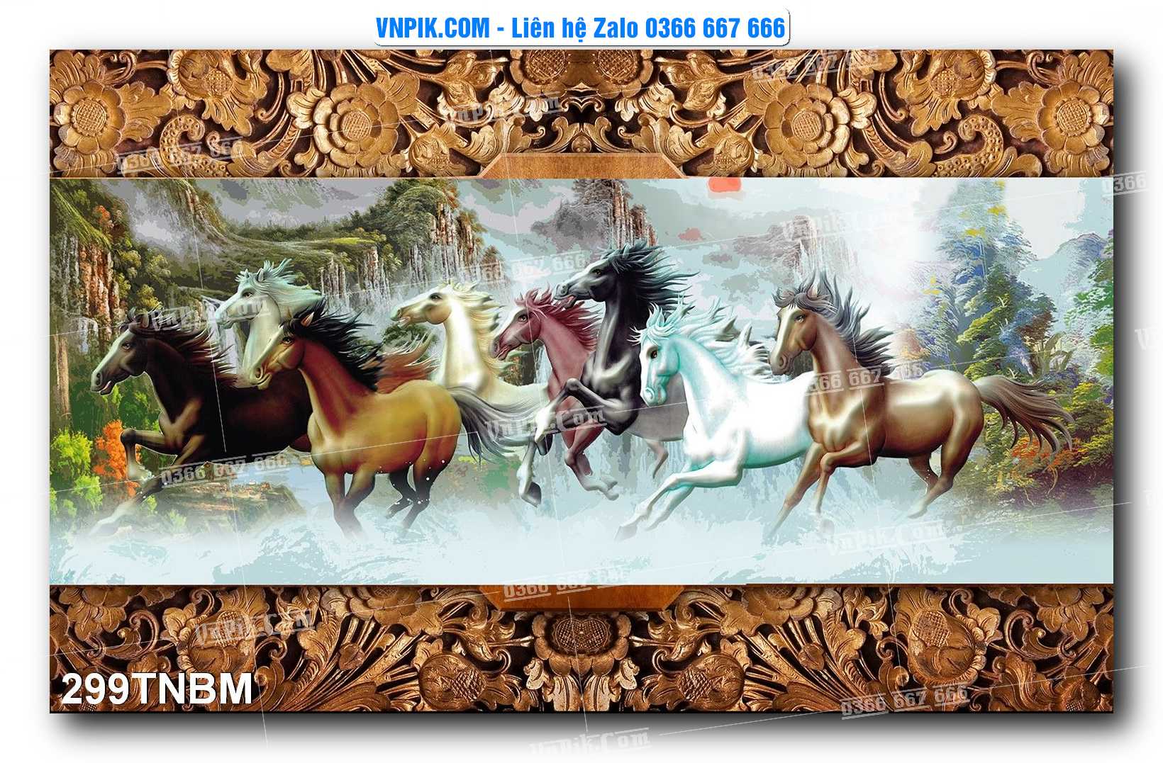 Tranh Ngựa Bát Mã – Mã Đáo Thành Công Mã File 299TNBM