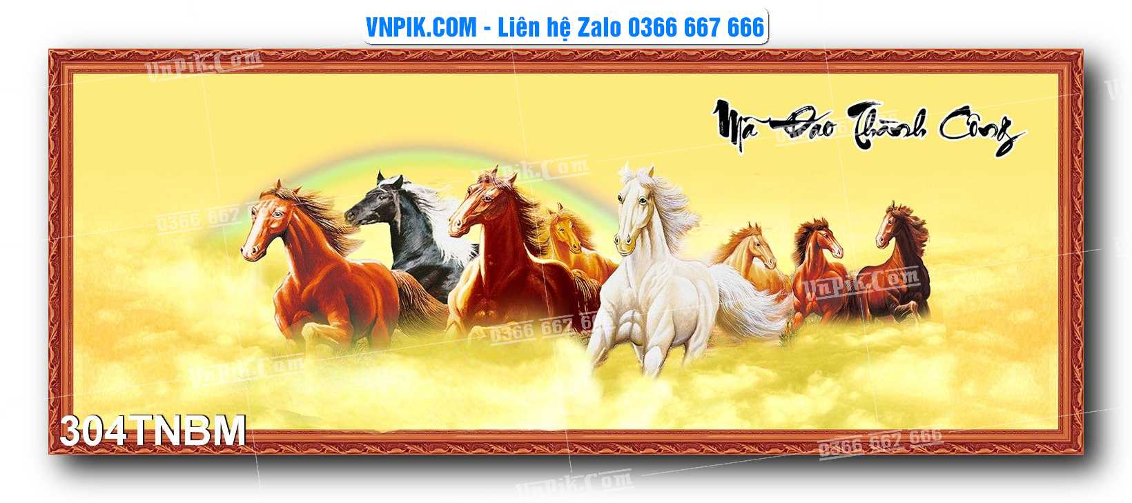 Tranh Ngựa Bát Mã – Mã Đáo Thành Công Mã File 304TNBM