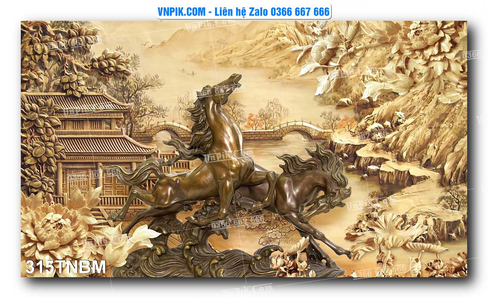 Tranh Ngựa Bát Mã – Mã Đáo Thành Công Mã File 315TNBM
