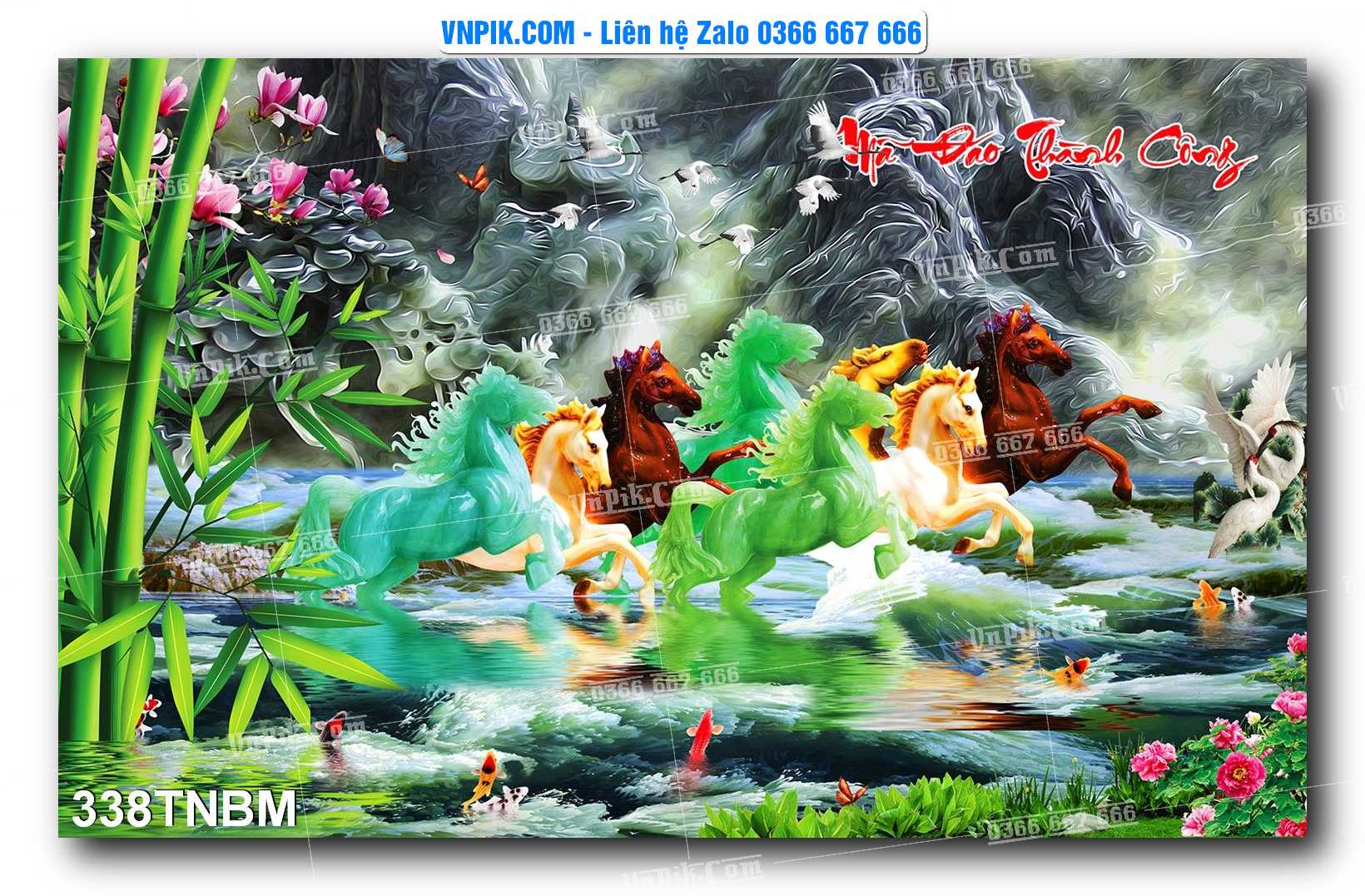 Tranh Ngựa Bát Mã – Mã Đáo Thành Công Mã File 338TNBM