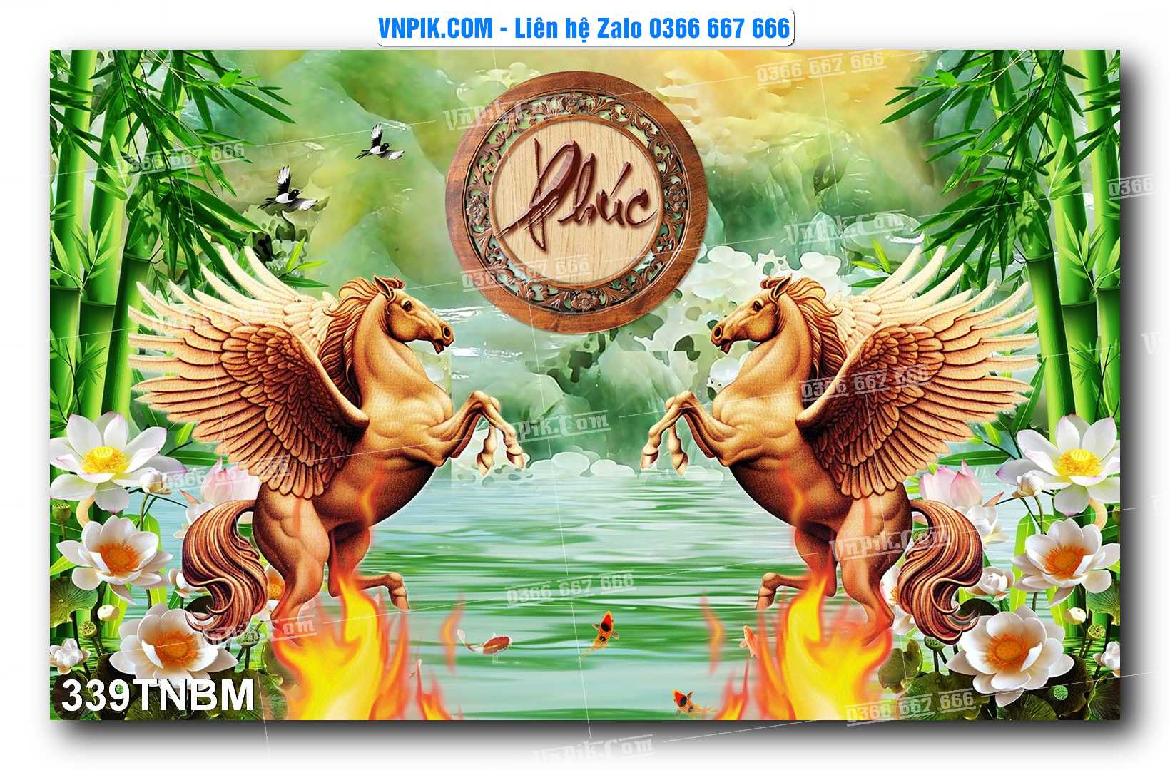 Tranh Ngựa Bát Mã – Mã Đáo Thành Công Mã File 339TNBM