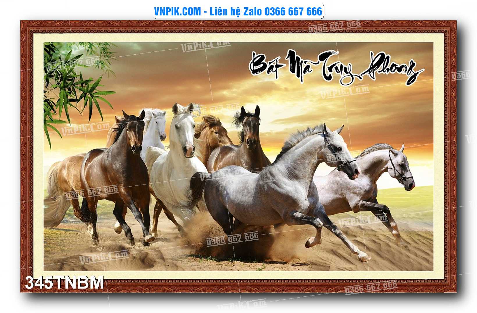 Tranh Ngựa Bát Mã – Mã Đáo Thành Công Mã File 345TNBM