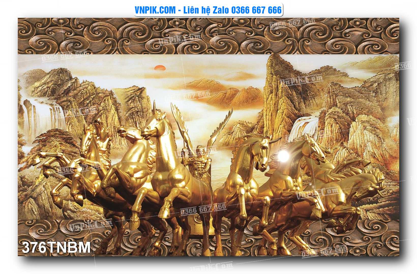 Tranh Ngựa Bát Mã – Mã Đáo Thành Công Mã File 376TNBM