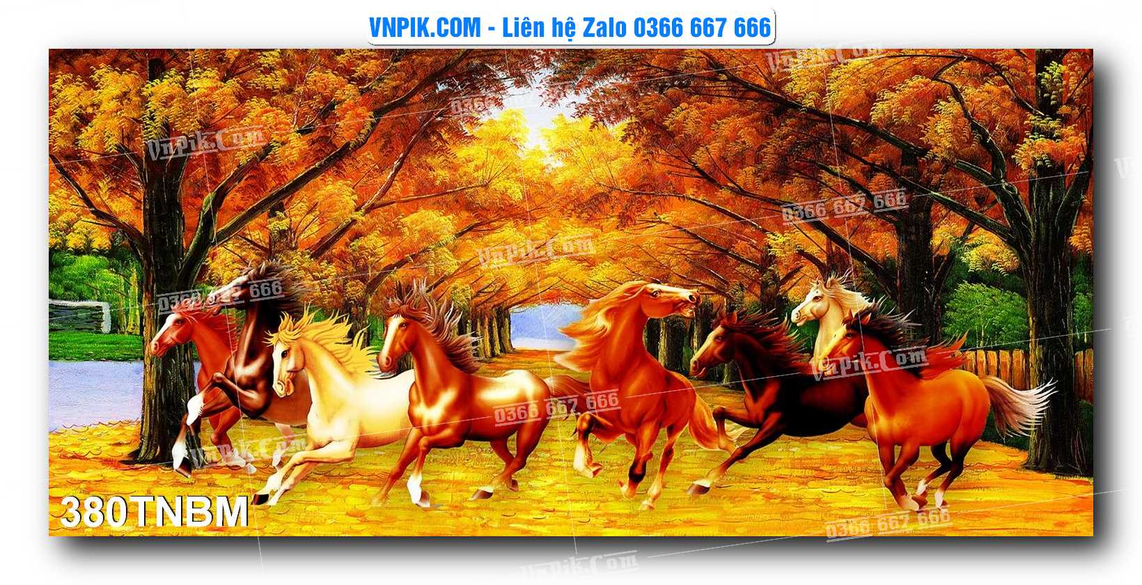 Tranh Ngựa Bát Mã – Mã Đáo Thành Công Mã File 380TNBM