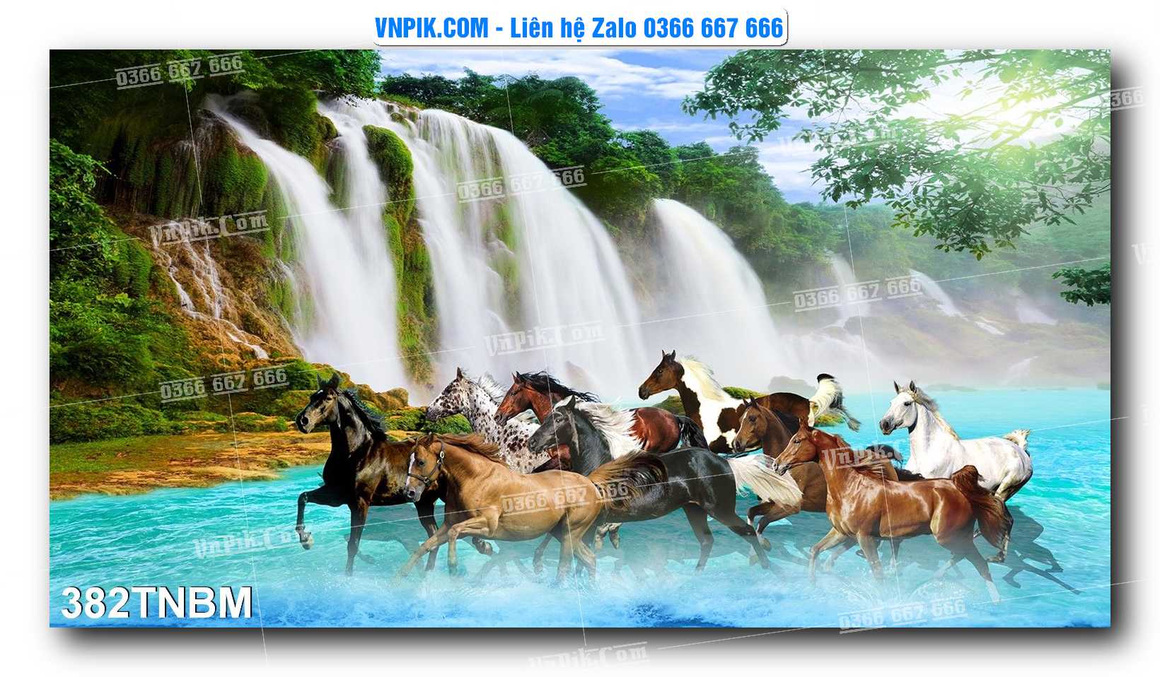 Tranh Ngựa Bát Mã – Mã Đáo Thành Công Mã File 382TNBM